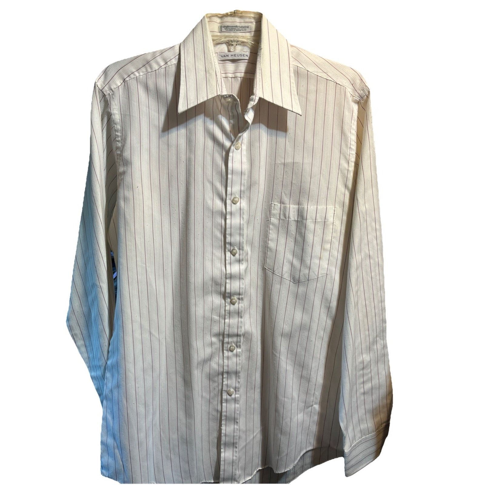 Van Heusen Van Heusen Shirt Mens 15.5 34/35 White Red Striped LS Pocket Size US L / EU 52-54 / 3 - 1 Thumbnail