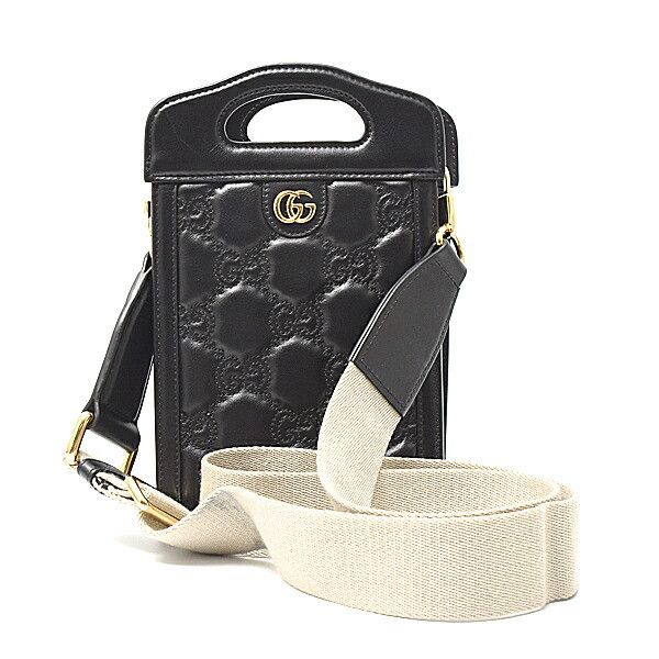 Gucci Gucci GG Marmont Leather 2Way Bag Leather Shoulder Bag 723776 in Black, Women's