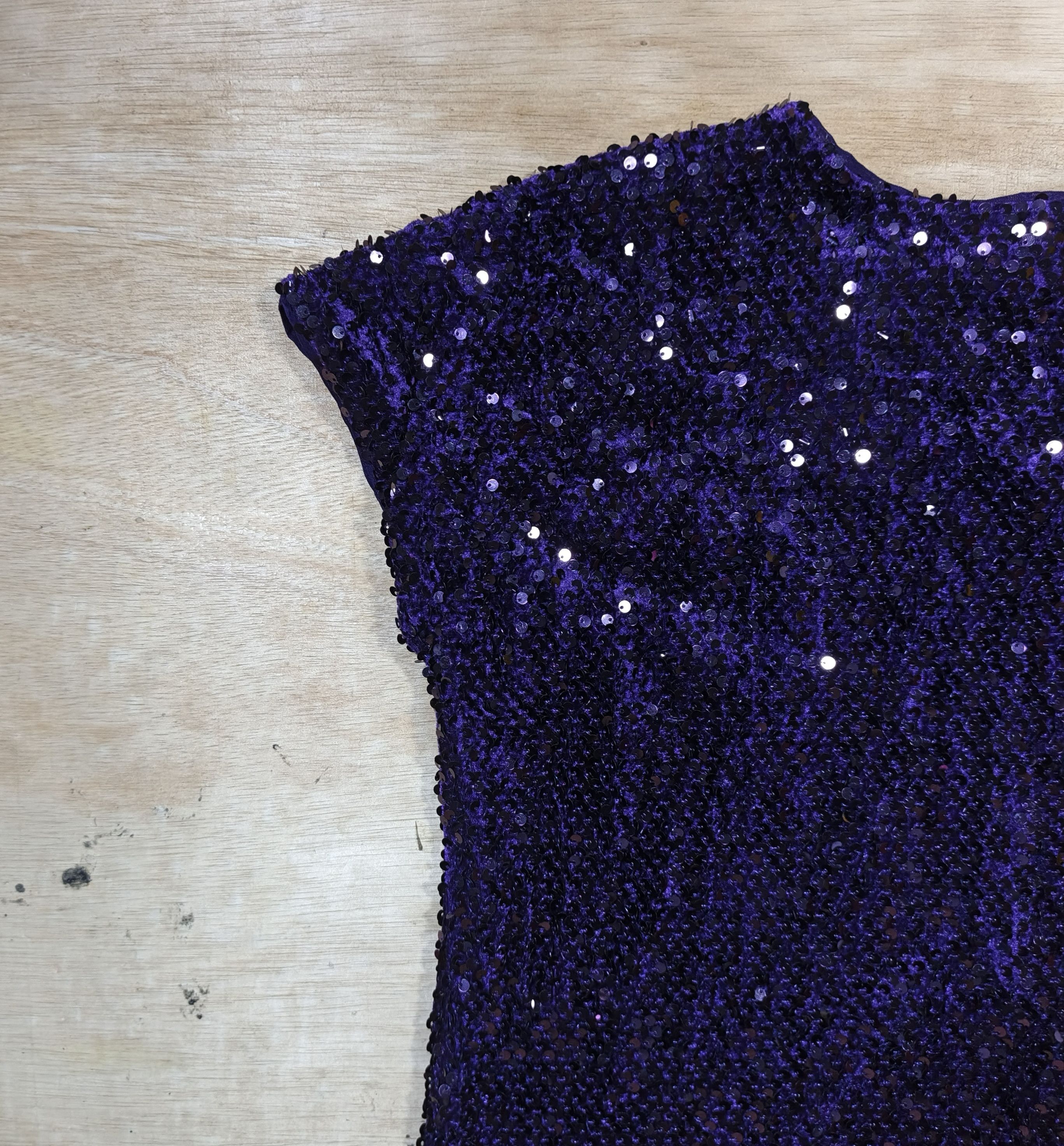 Jennifer Lopez Jennifer Lopez Purple Sequin Cap Sleeve Top Size XS / US 0-2 / IT 36-38 - 7 Thumbnail