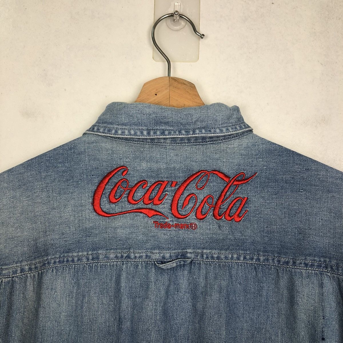 Japanese Brand 🔥VINTAGE COCA COLA DENIM CHAMBREY JACKET Size US M / EU 48-50 / 2 - 13 Thumbnail