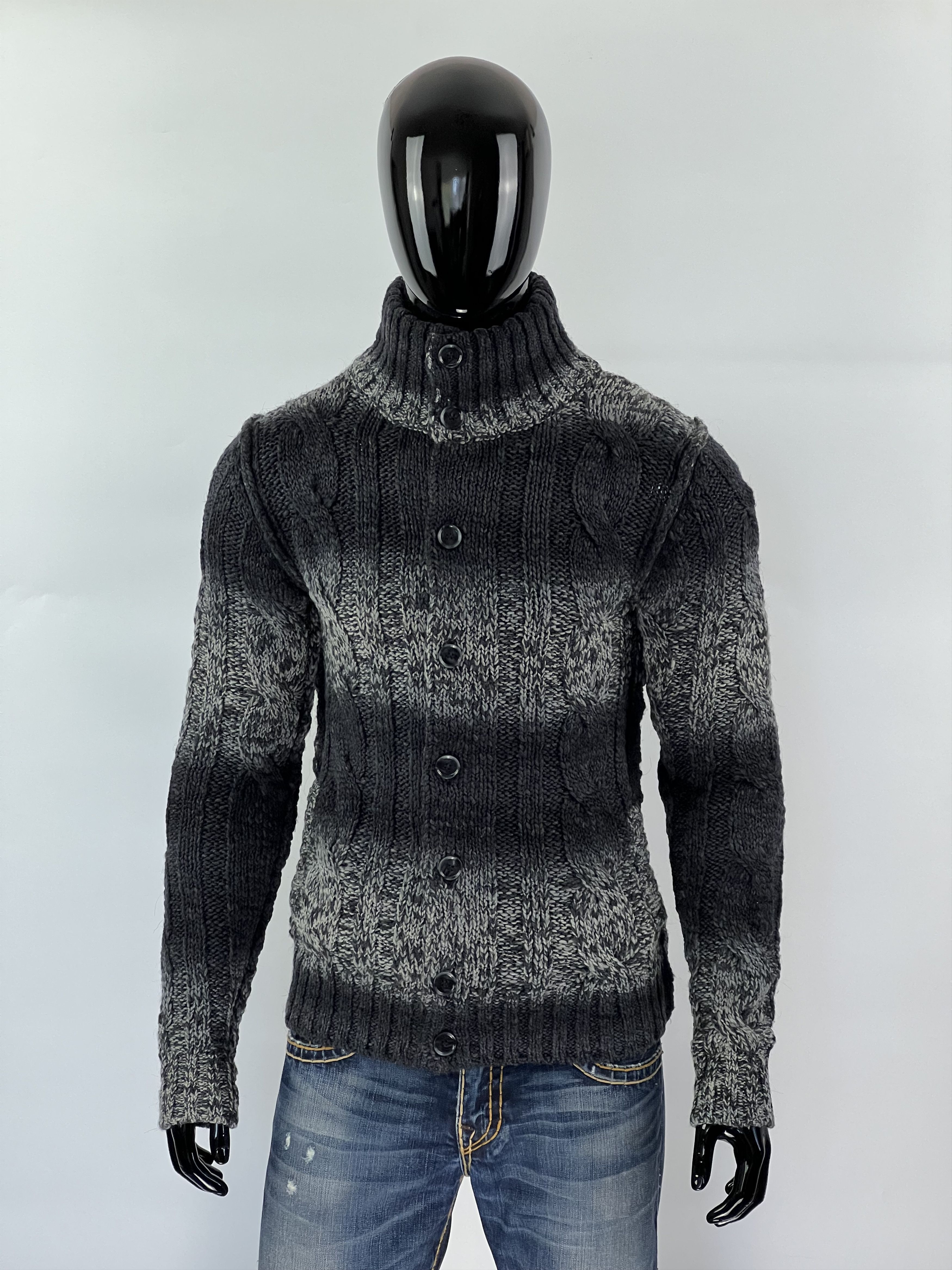 Dolce Gabbana Wool Alpaca Cable Knit Button Sweater Size 46