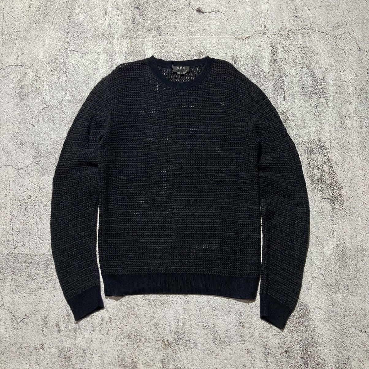 A.P.C. A.P.C. Semi-Sheer Transparency Knit Sweatshirt Charcoal Size US M / EU 48-50 / 2 - 1 Thumbnail