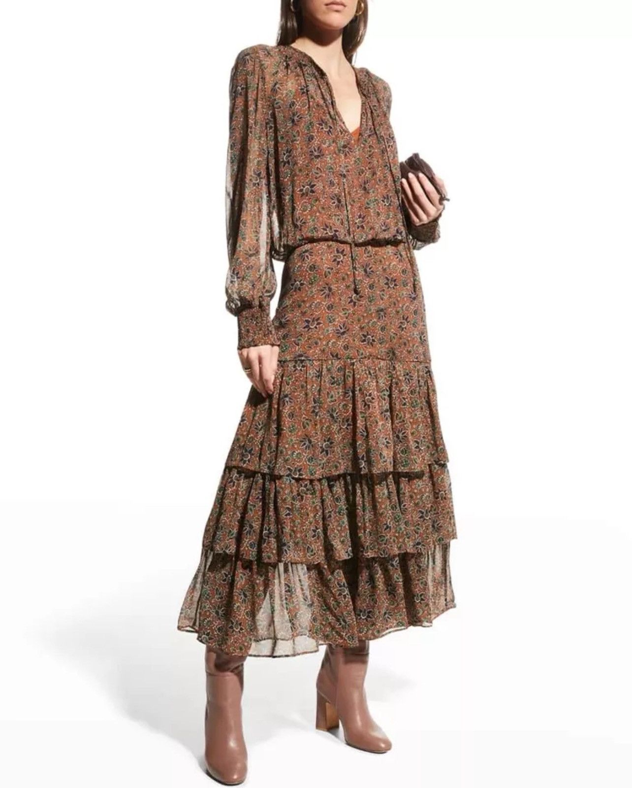Veronica Beard VERONICA BEARD TUNIS FLORAL AND PAISLEY PRINT MIDI DRESS Size L / US 10 / IT 46 - 1 Thumbnail