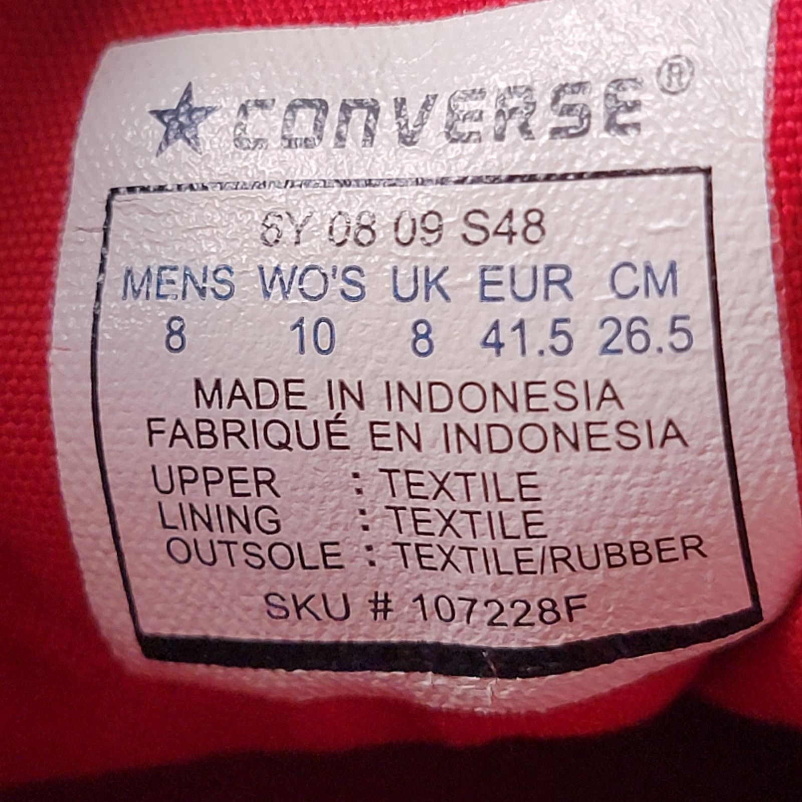 Converse Converse Chuck Taylor All-Star HiTop Brown/Red Sz. 8M 10W Size US 8 / EU 41 - 7 Thumbnail