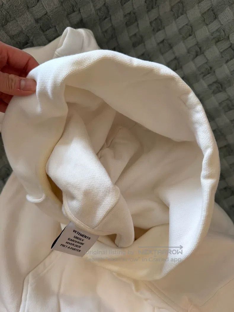 Vetements VETEMENTS White Oversized Hooded Sweatshirt Size US M / EU 48-50 / 2 - 7 Thumbnail
