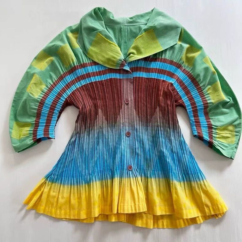 Issey Miyake issey miyake size:2 Rainbow pleated shirt Size XXS / US 00 / IT 34 - 1 Thumbnail