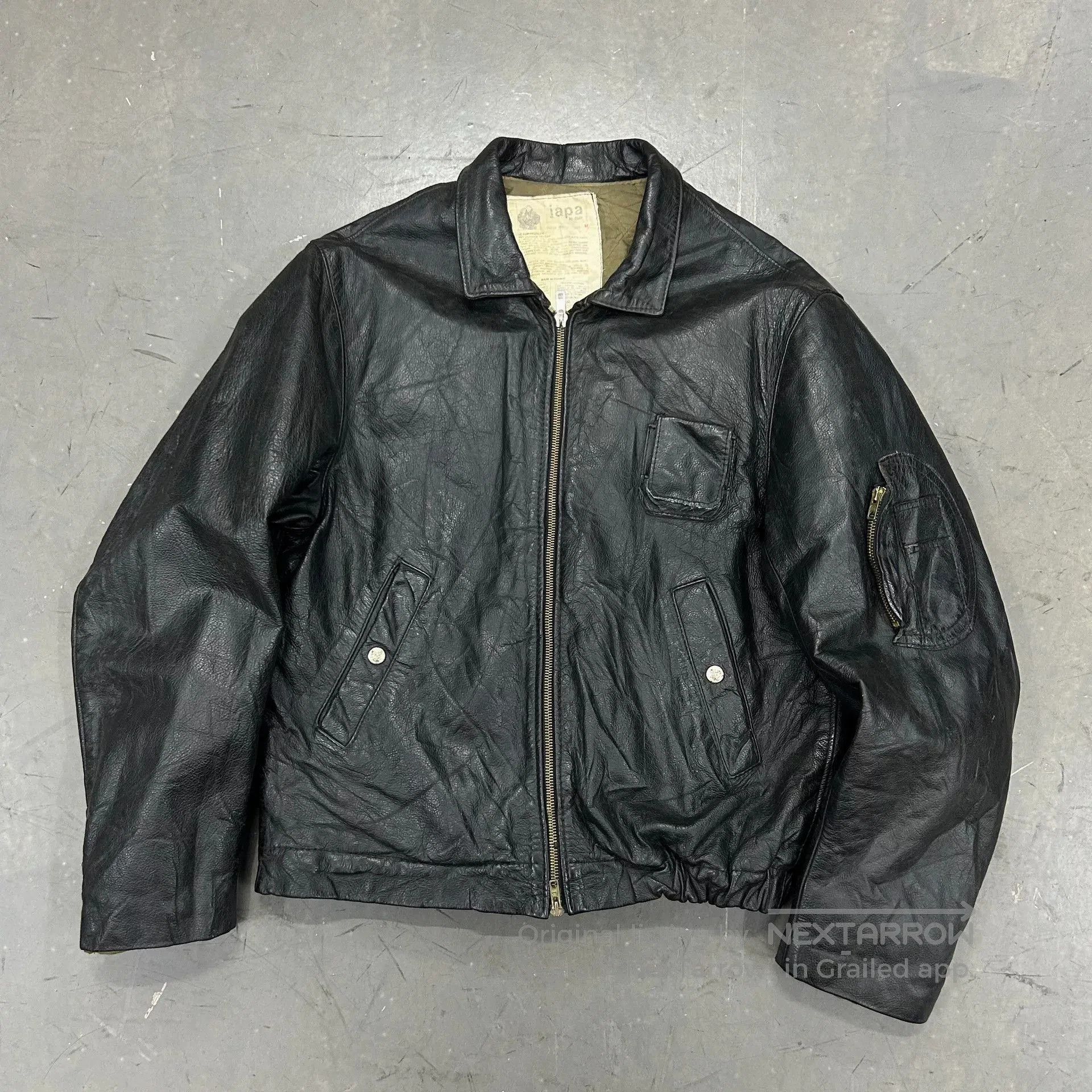 Vintage Vintage 80s French Bomber Leather Jacket. Size US M / EU 48-50 / 2 - 1 Thumbnail
