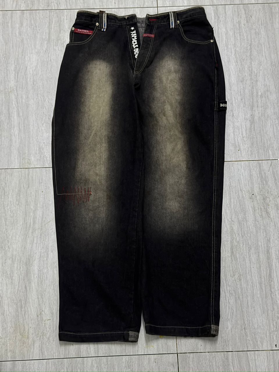 Dogtown Y2K DOGTOWN WASHED BLACK EMBROIDERED BAGGY JEANS Size US 34 / EU 50 - 2 Thumbnail