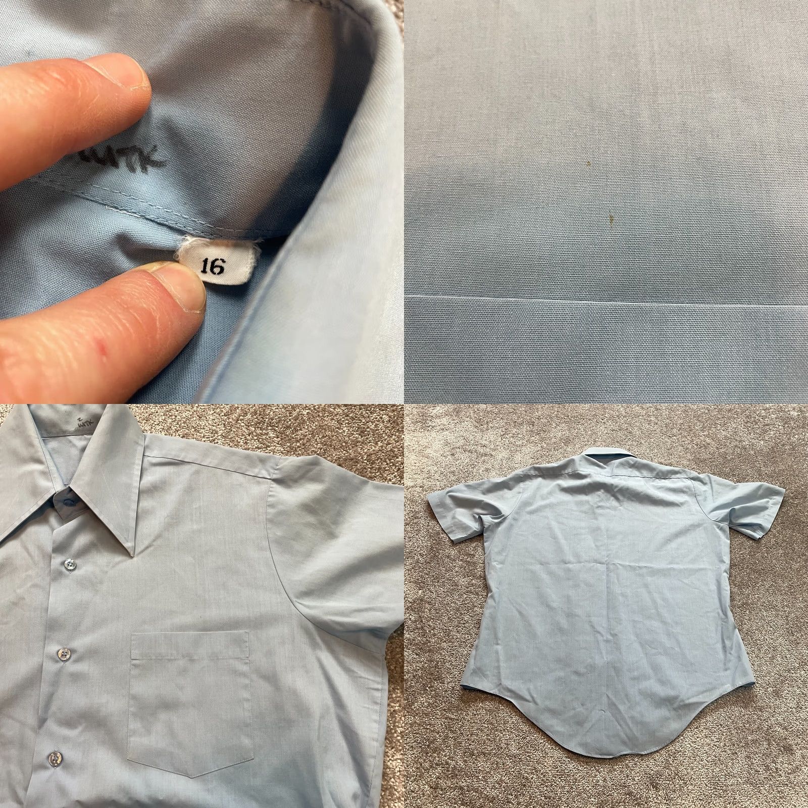 Vintage Unbranded Button Up Shirt Mens XL Light Blue Short Sleeve Collared Pocket Tee 16 Vintage Size US XL / EU 56 / 4 - 8 Thumbnail