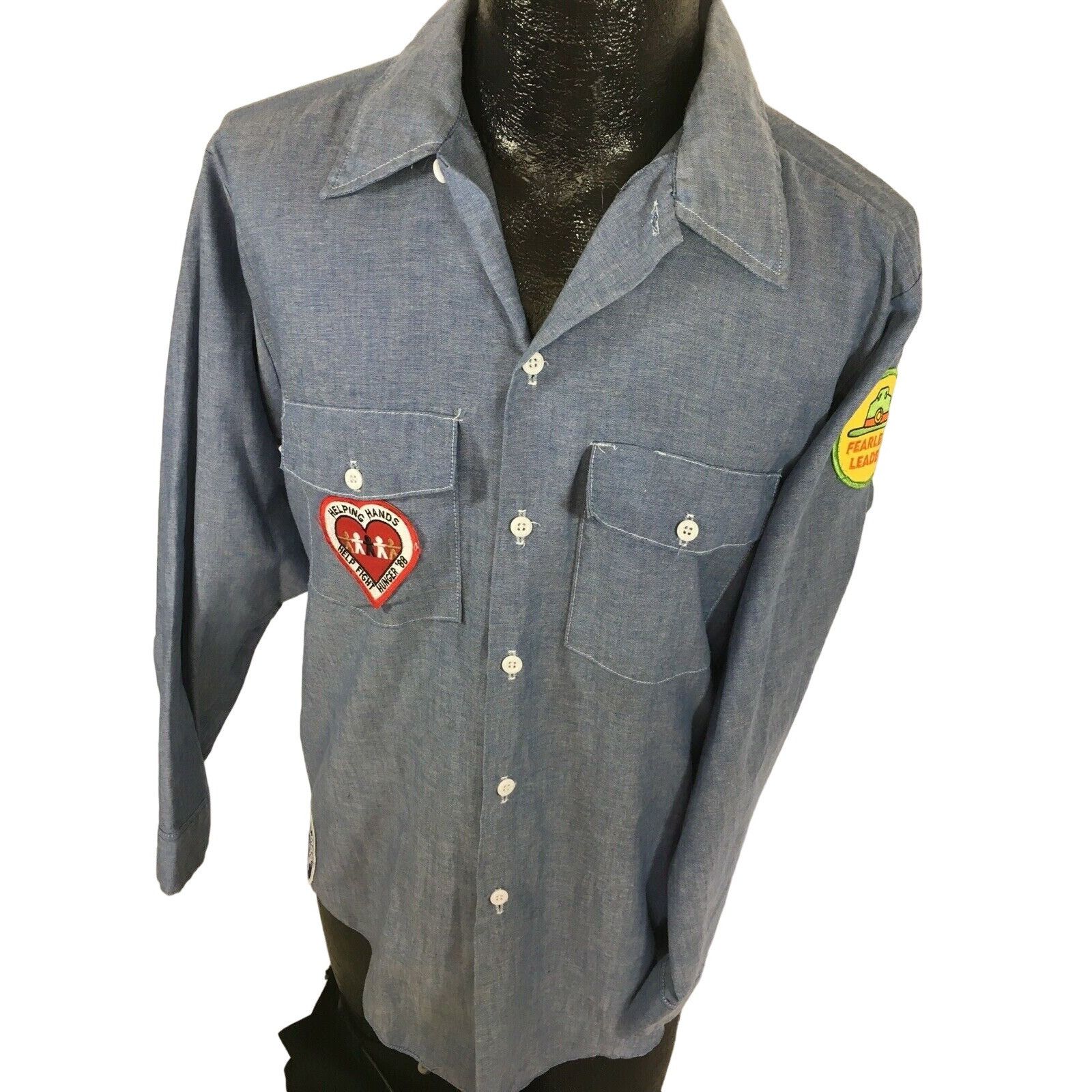 Dickies Vtg Dickies Girl Scouts 17 Patches 1980's CHAMBRAY Shirt Size US M / EU 48-50 / 2 - 7 Thumbnail