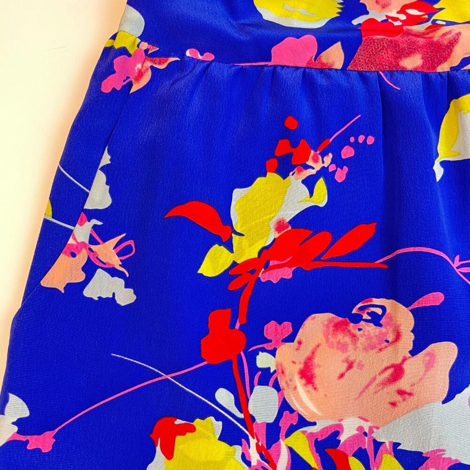 Designer NWT Yumi Kim Floral Halter Wide Leg Jumpsuit in Royal Blue Size 32" / US 10 / IT 46 - 6 Thumbnail