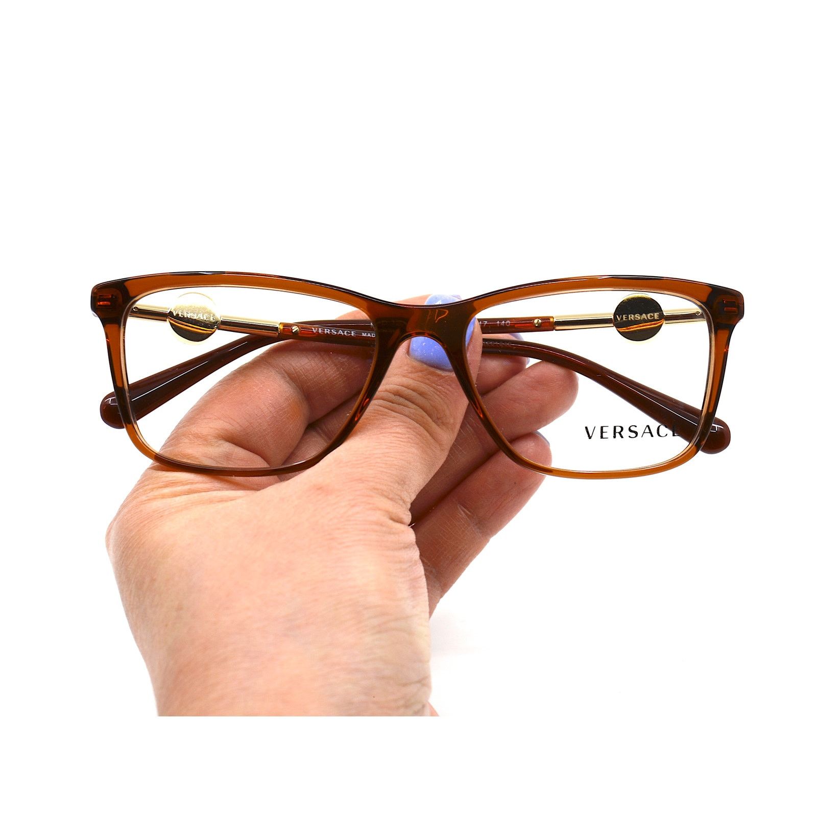 Versace NEW VERSACE VE3299B 5324 TRANSPARENT BROWN EYEGLASSES FRAME Size ONE SIZE - 11 Thumbnail