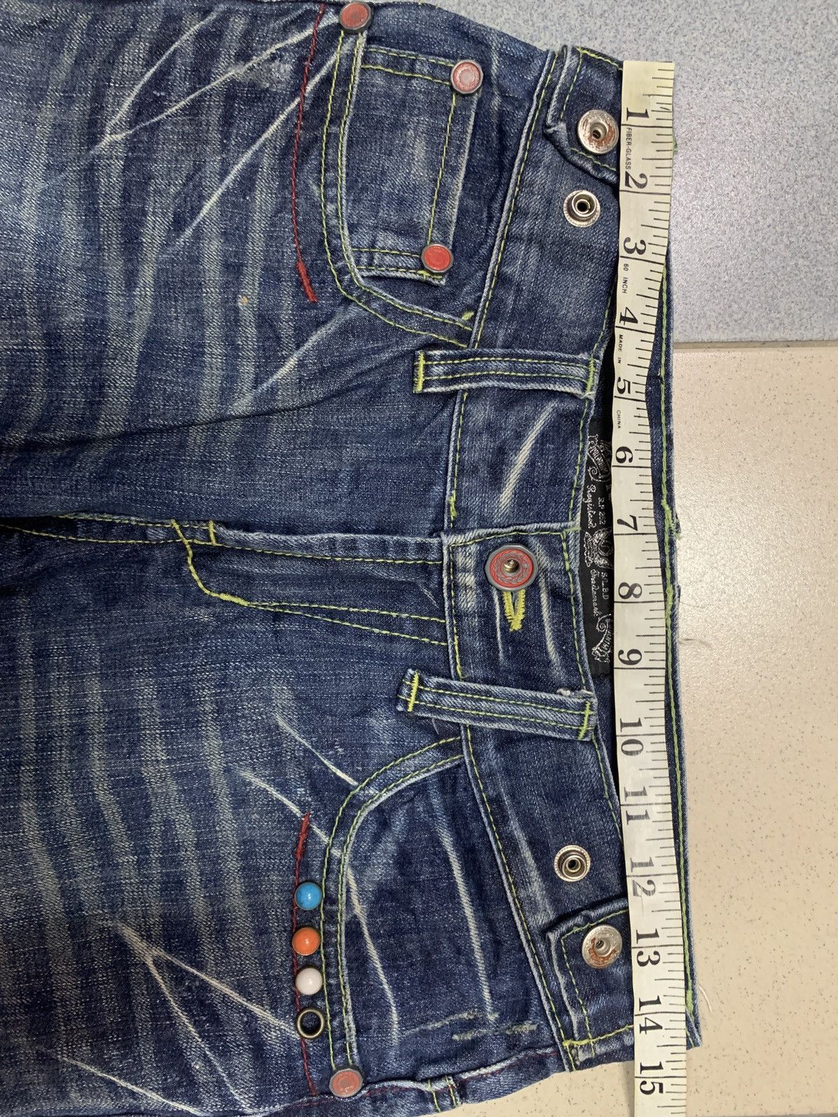If Six Was Nine Y2K Red Pepper Denim Japan Wings Flared Jeans Size US 28 / EU 44 - 16 Thumbnail