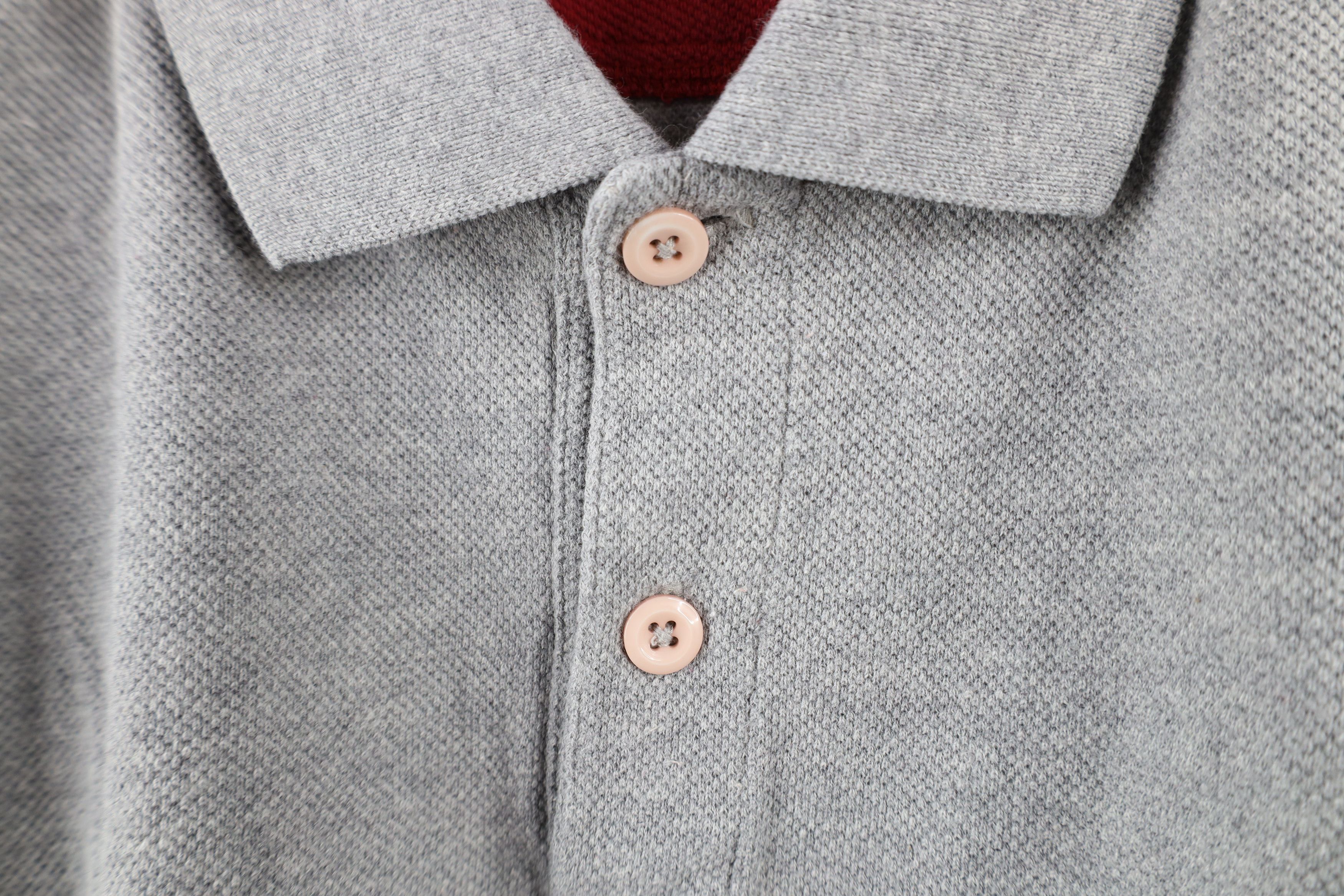 J.Crew × Vintage Vintage 90s J Crew Thermal Knit Collared Polo Shirt Gray Size US XL / EU 56 / 4 - 4 Thumbnail