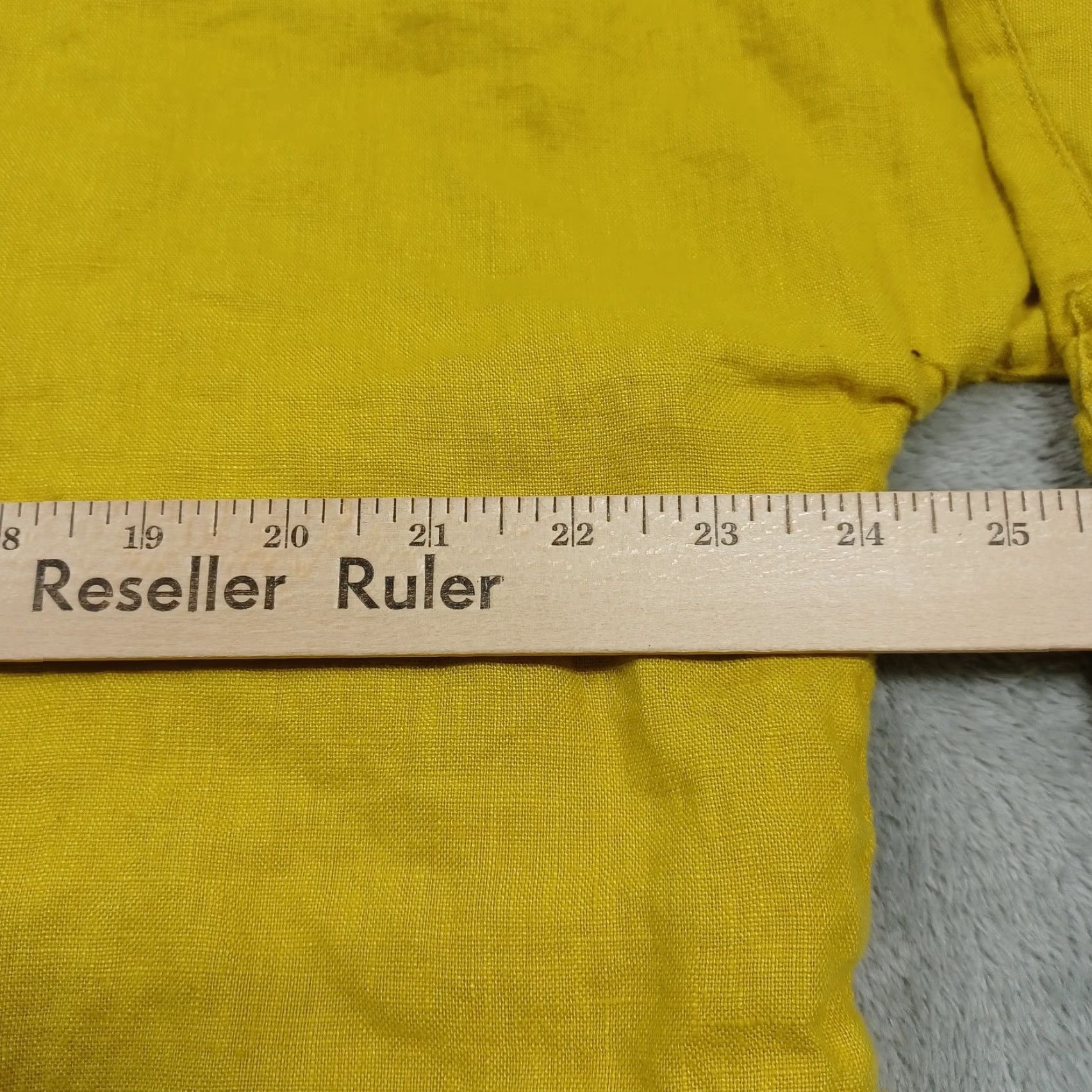 Vintage John Mark Blouse Womens Large Yellow Linen Solid Basic Preppy Classic Spring Fall Summer Winter Womens Size L / US 10 / IT 46 - 8 Thumbnail