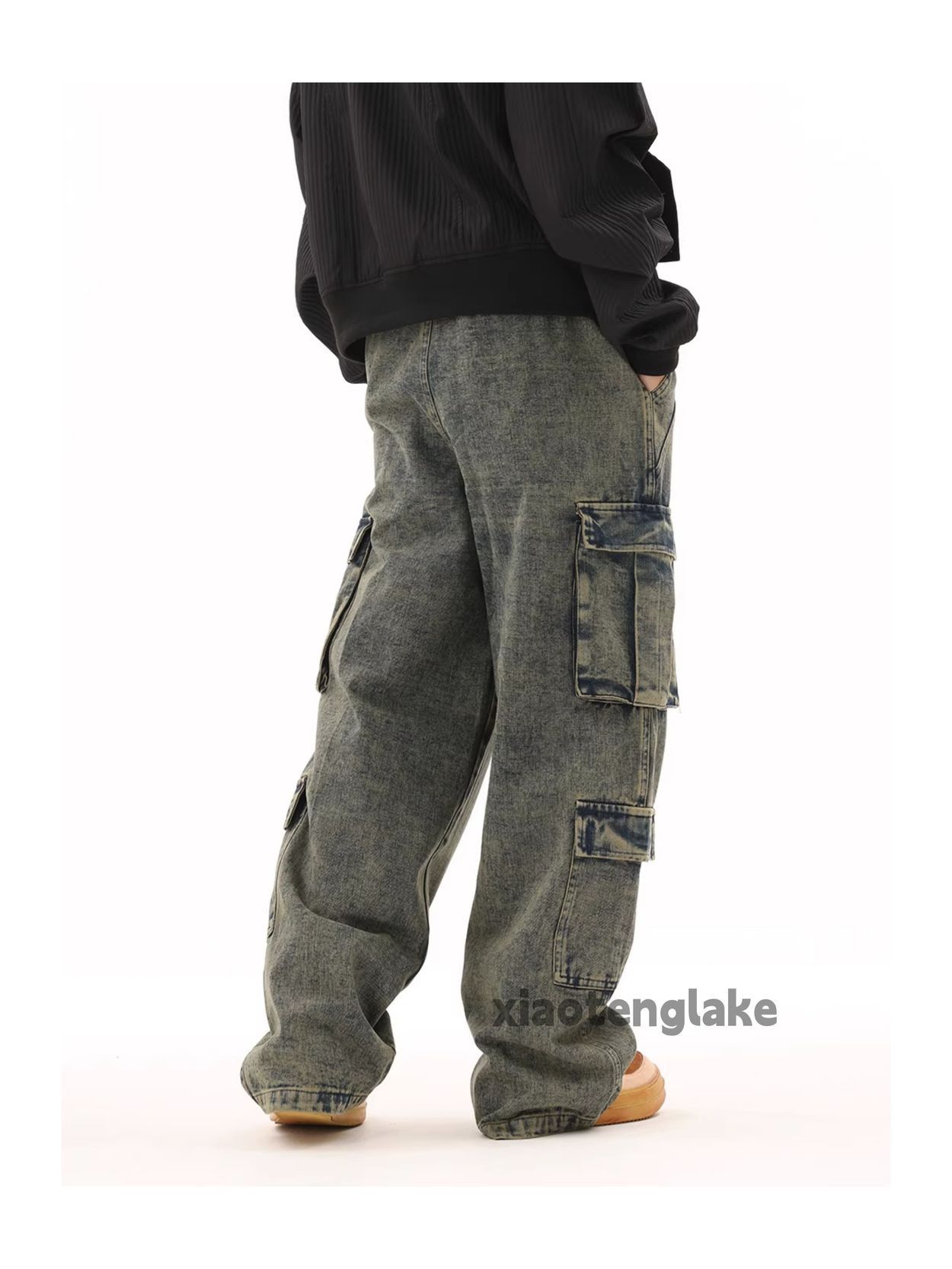 Jean × Vintage washed faded loose baggy skate hiphop cargo jeans Size US 34 / EU 50 - 2 Thumbnail