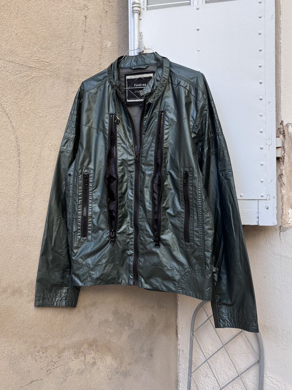Firetrap 2000s Firetrap Archive Cyber Utility Moto Zip Bomber Jacket Size US L / EU 52-54 / 3 - 3 Thumbnail