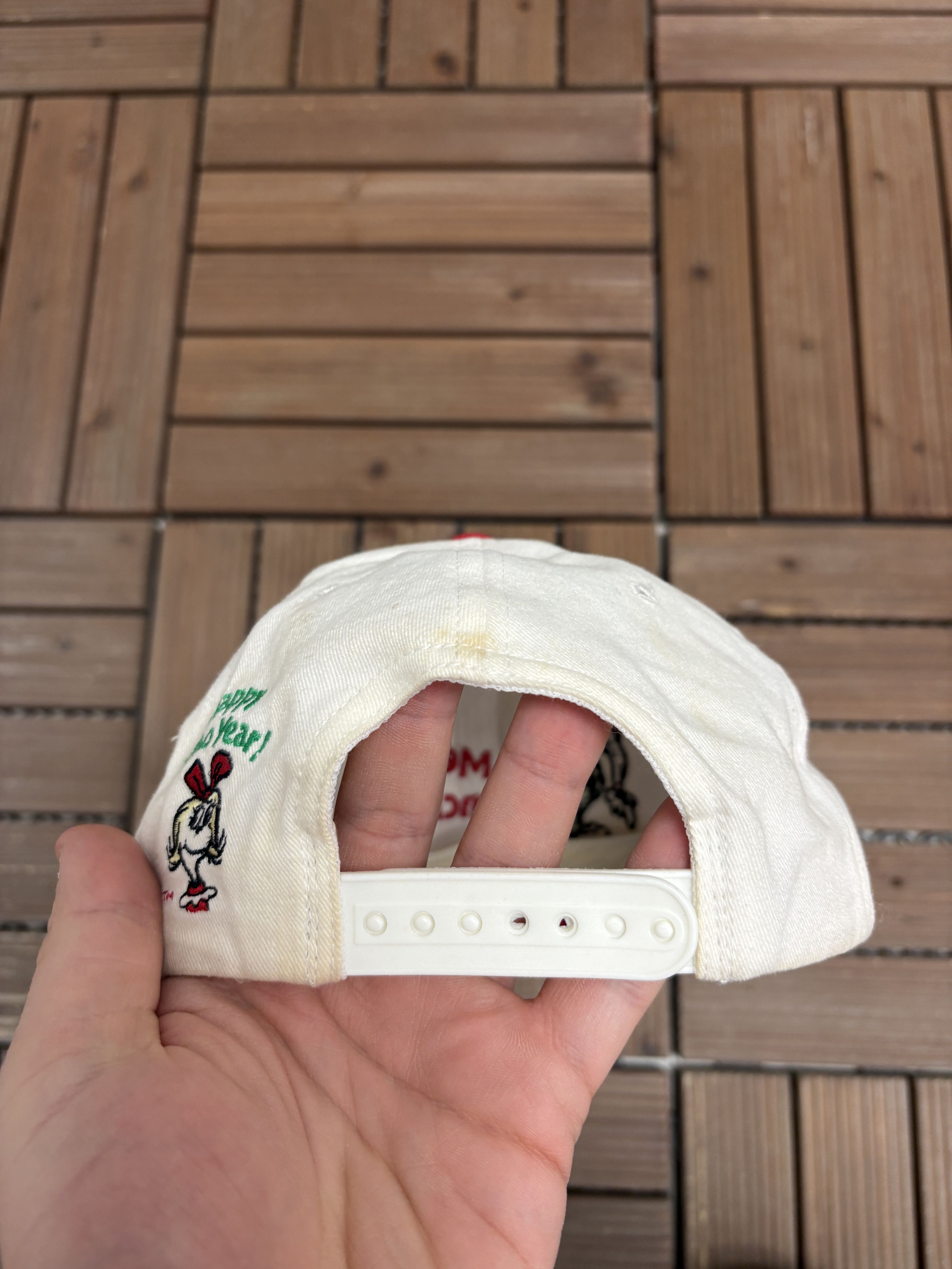 Vintage The Grinch Merry Grinchmas! Vintage White Snap Back Hat Size ONE SIZE - 5 Thumbnail
