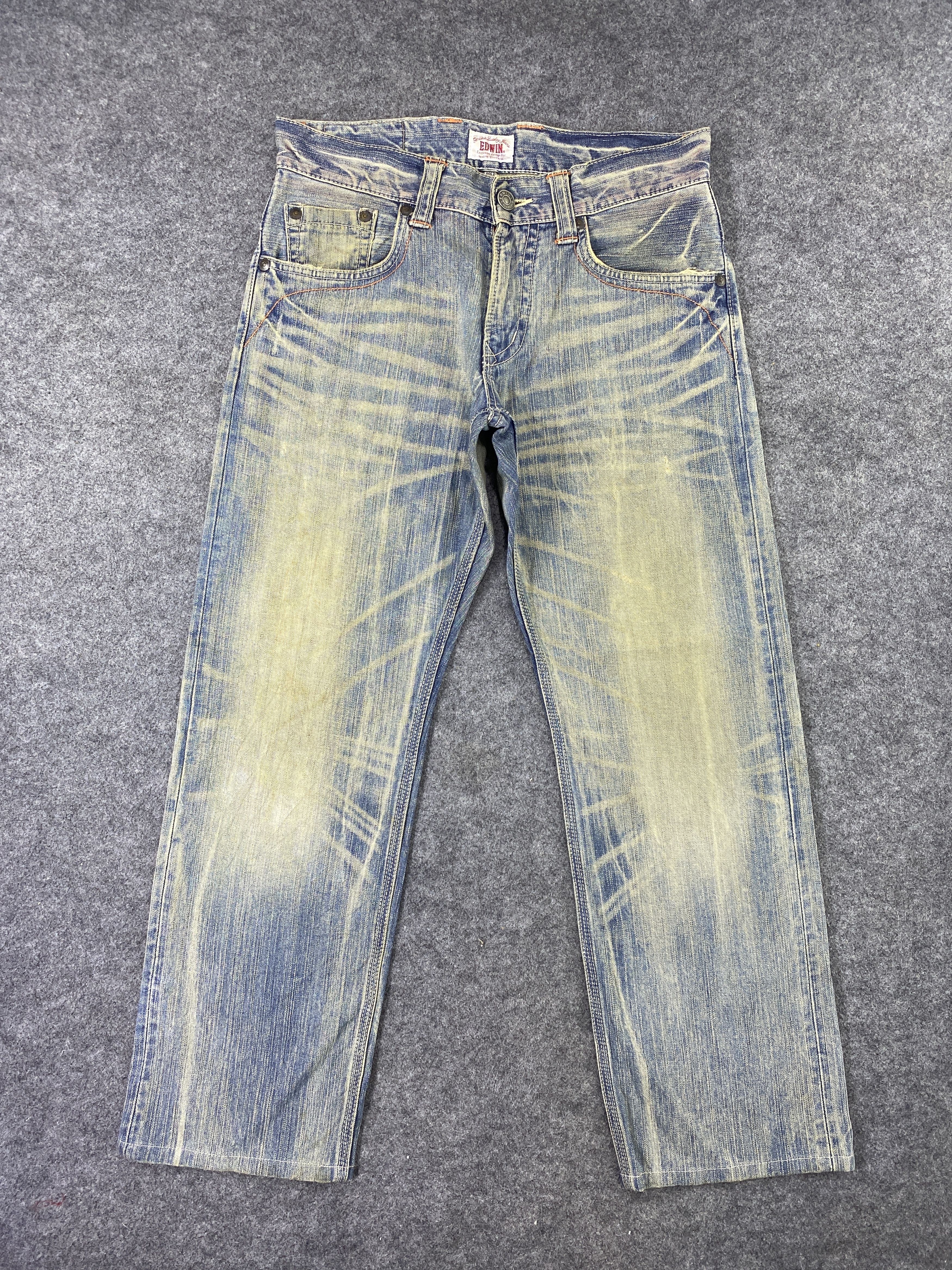 Edwin Edwin XV Blue Wash Denim - J977 Size US 34 / EU 50 - 1 Thumbnail