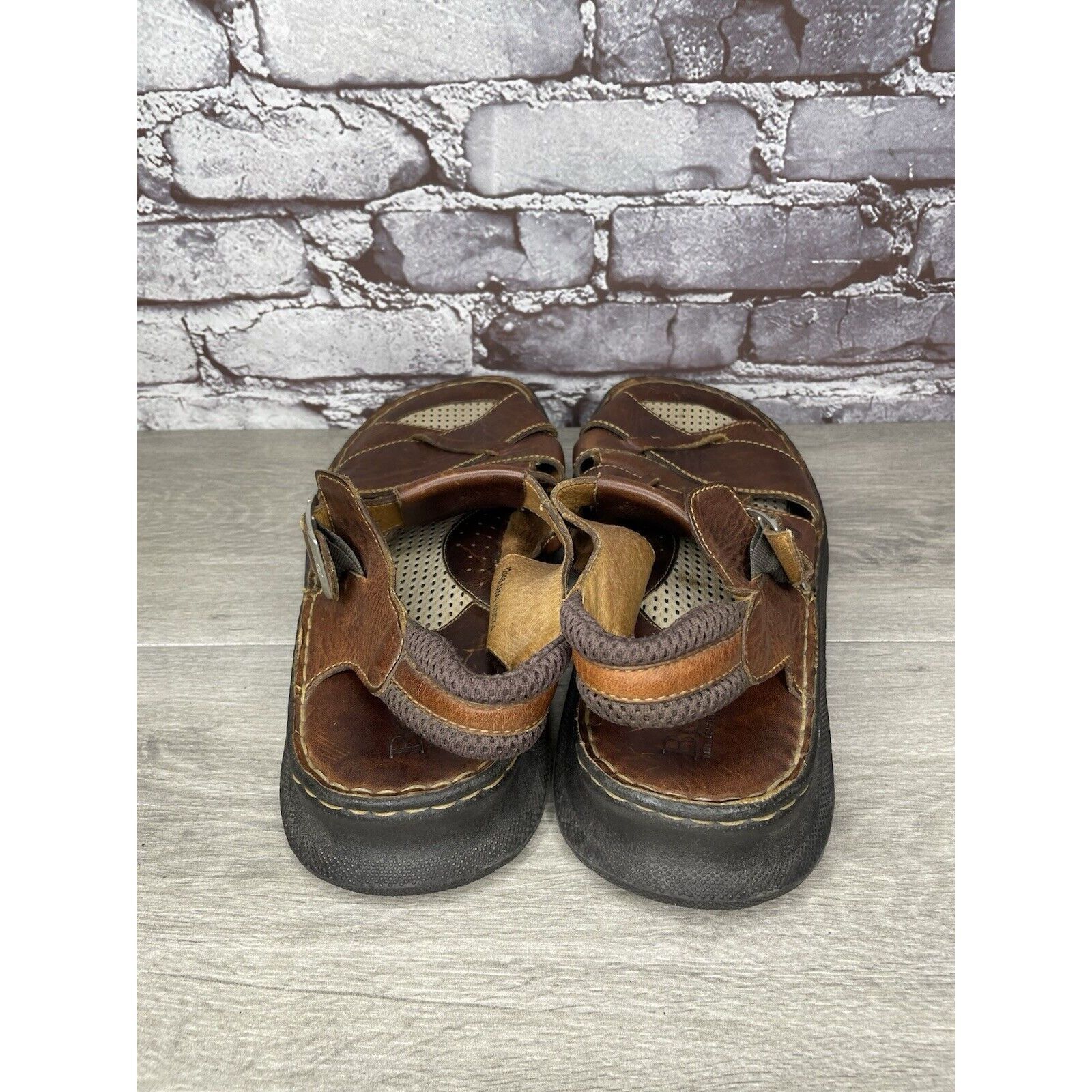 Born Born Brown Leather Fisherman Comfort Strap Casual Sandals Me Size US 12 / EU 45 - 3 Thumbnail