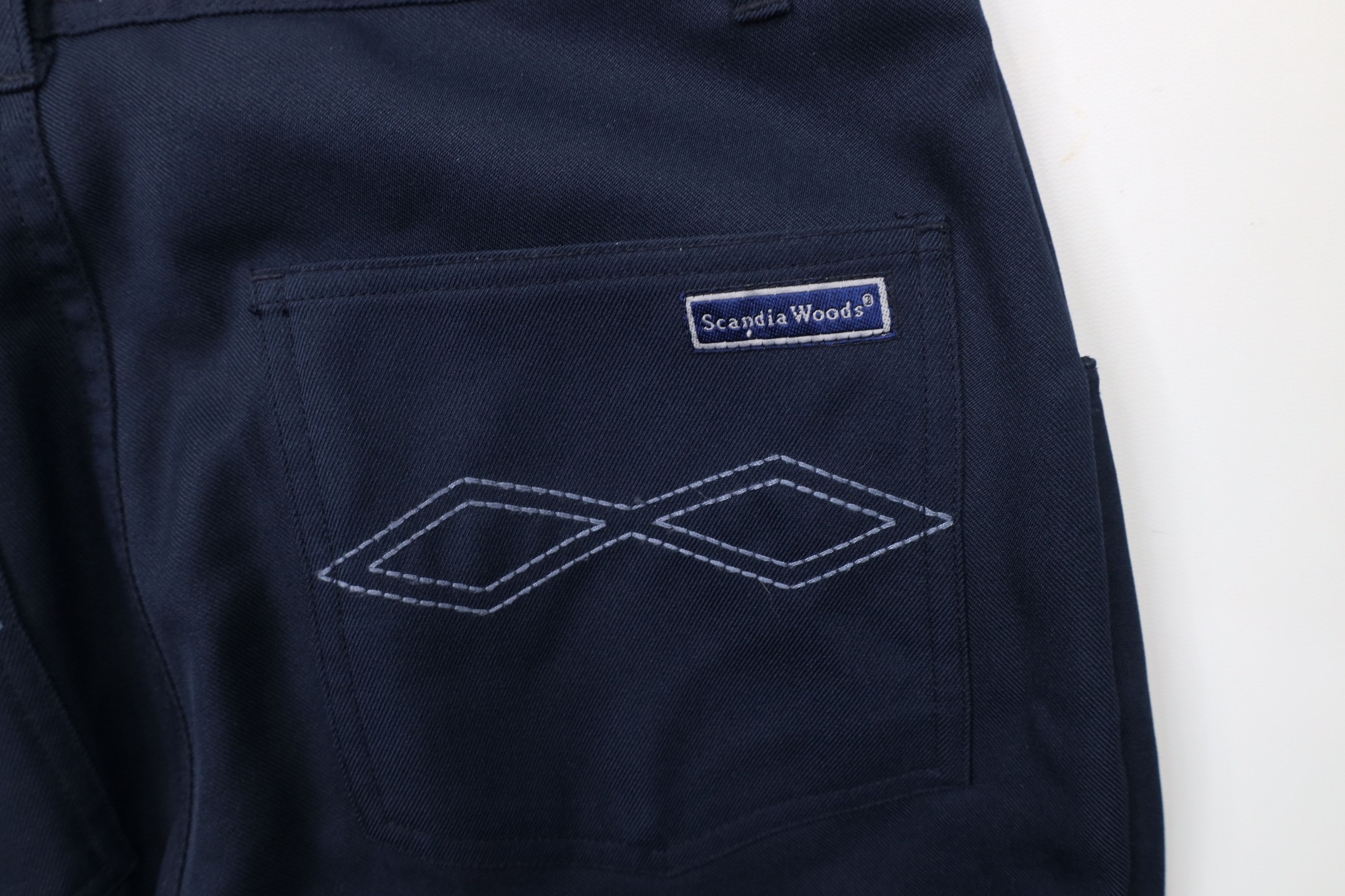 Vintage Vintage 90s Streetwear Knit Flared Wide Leg Chino Pants Navy Size US 32 / EU 48 - 12 Thumbnail