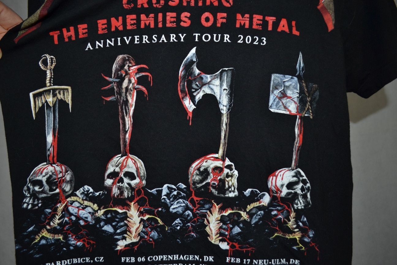 Band Tees × Vintage MANOWAR Crushing The Enemies Of Metal Anniversary Tour 2023 Size US L / EU 52-54 / 3 - 4 Thumbnail