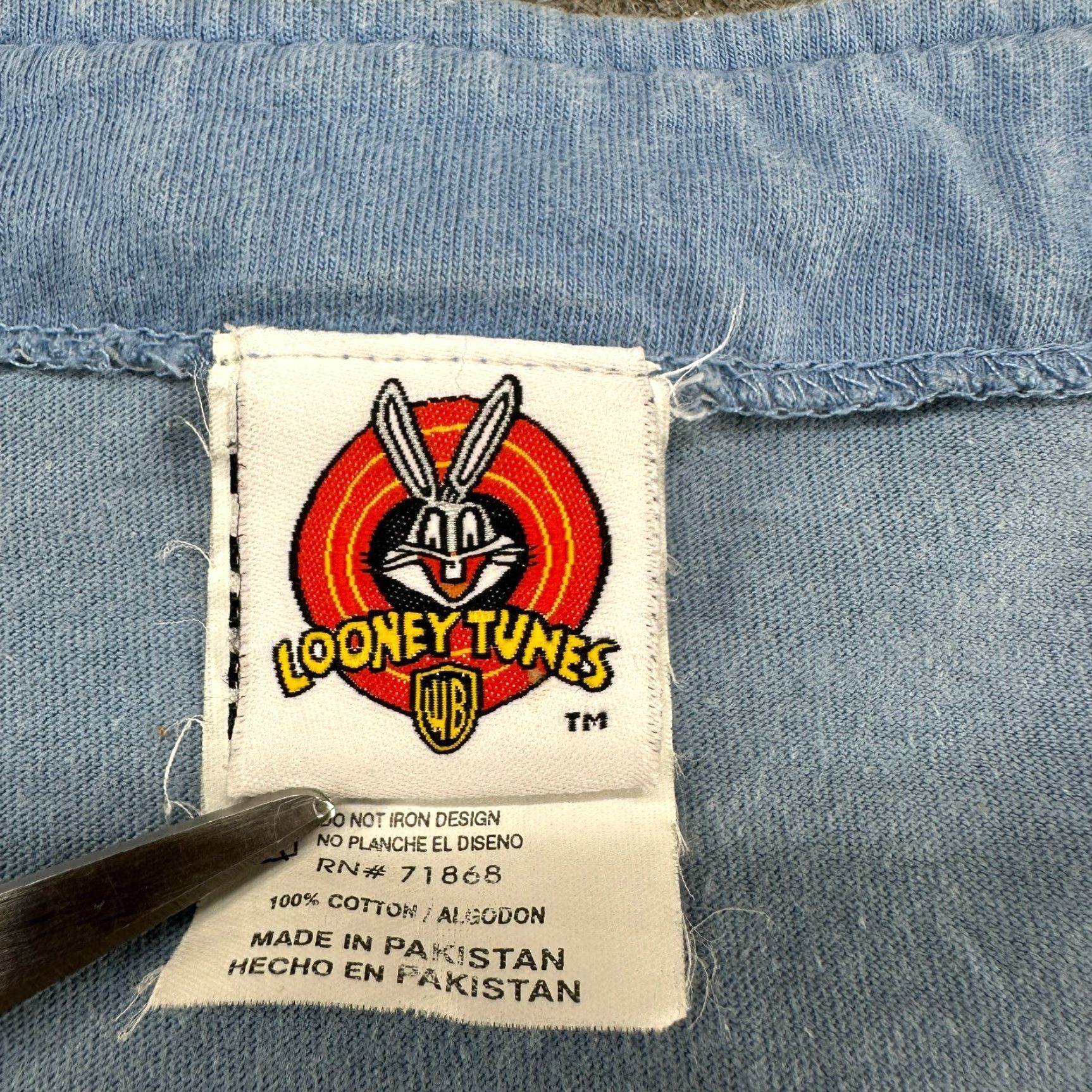 Vintage VINTAGE Looney Tunes Baseball Jersey Womens XL Blue Caution Im Taken Taz 90s Size XL / US 12-14 / IT 48-50 - 6 Thumbnail