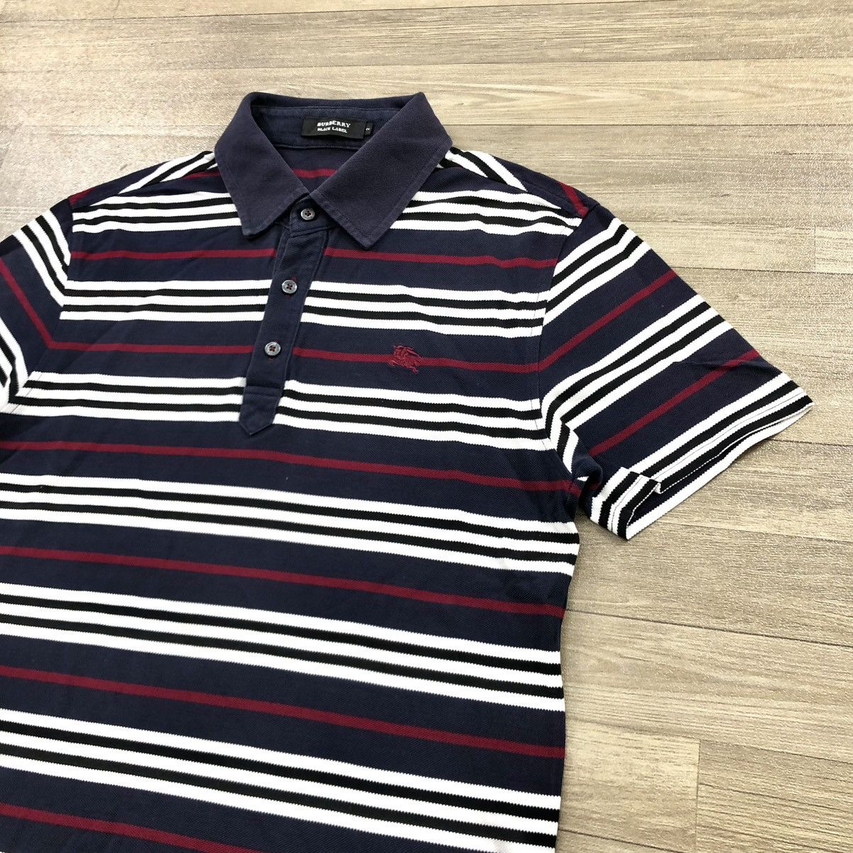 Burberry Vintage Burberry Black Label Polo T-shirt Stripe Luxury Size US S / EU 44-46 / 1 - 2 Thumbnail