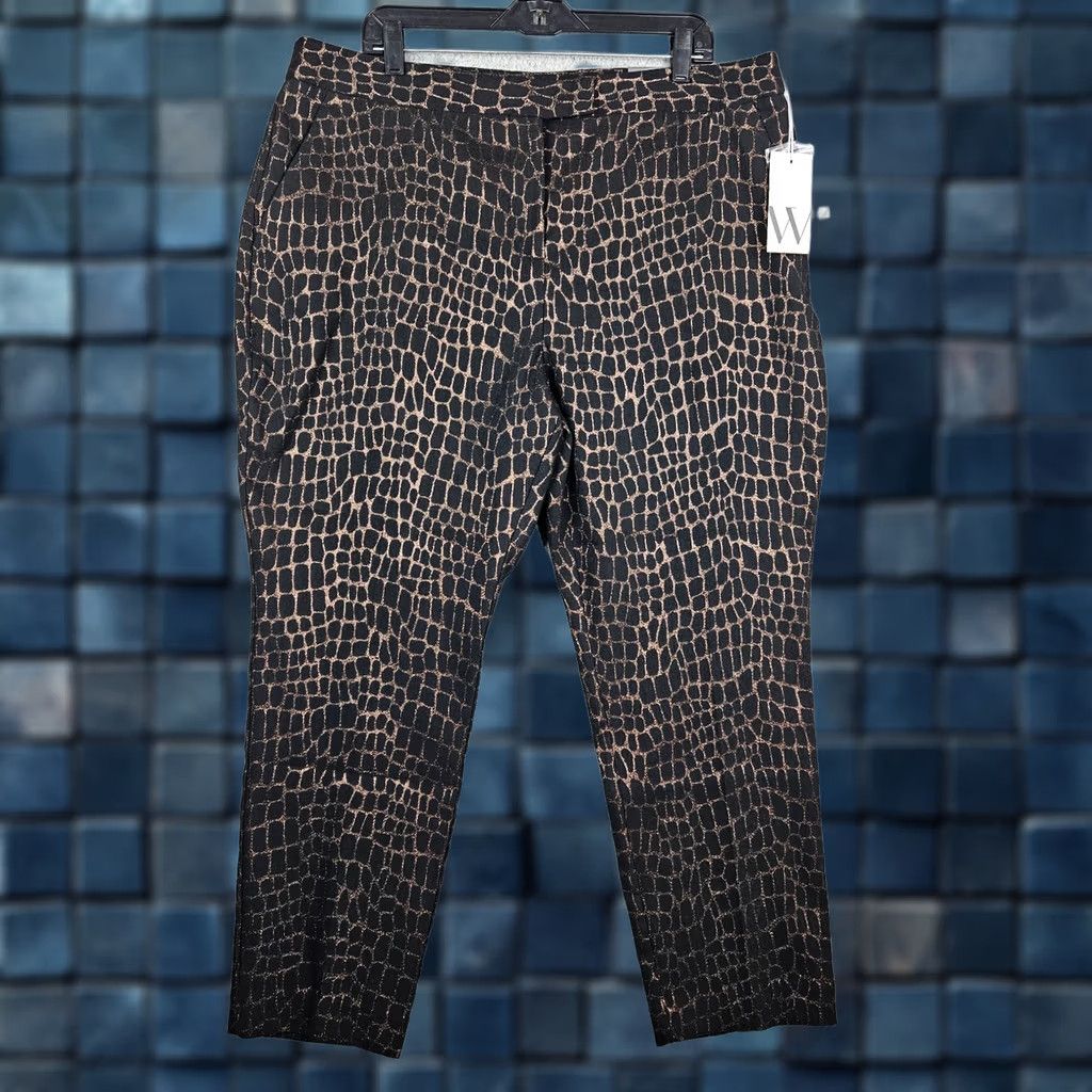 Worthington Worthington Slim Leg Black Bronze Women's Pants Size 18 NEW Size 40" / US 18 - 1 Thumbnail