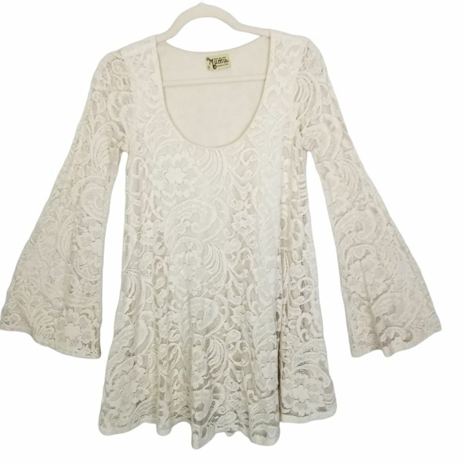 Show Me Your MuMu Show Me Your Mumu Womens Lace Top Size S Floral Hippie Boho Size S / US 4 / IT 40 - 1 Thumbnail