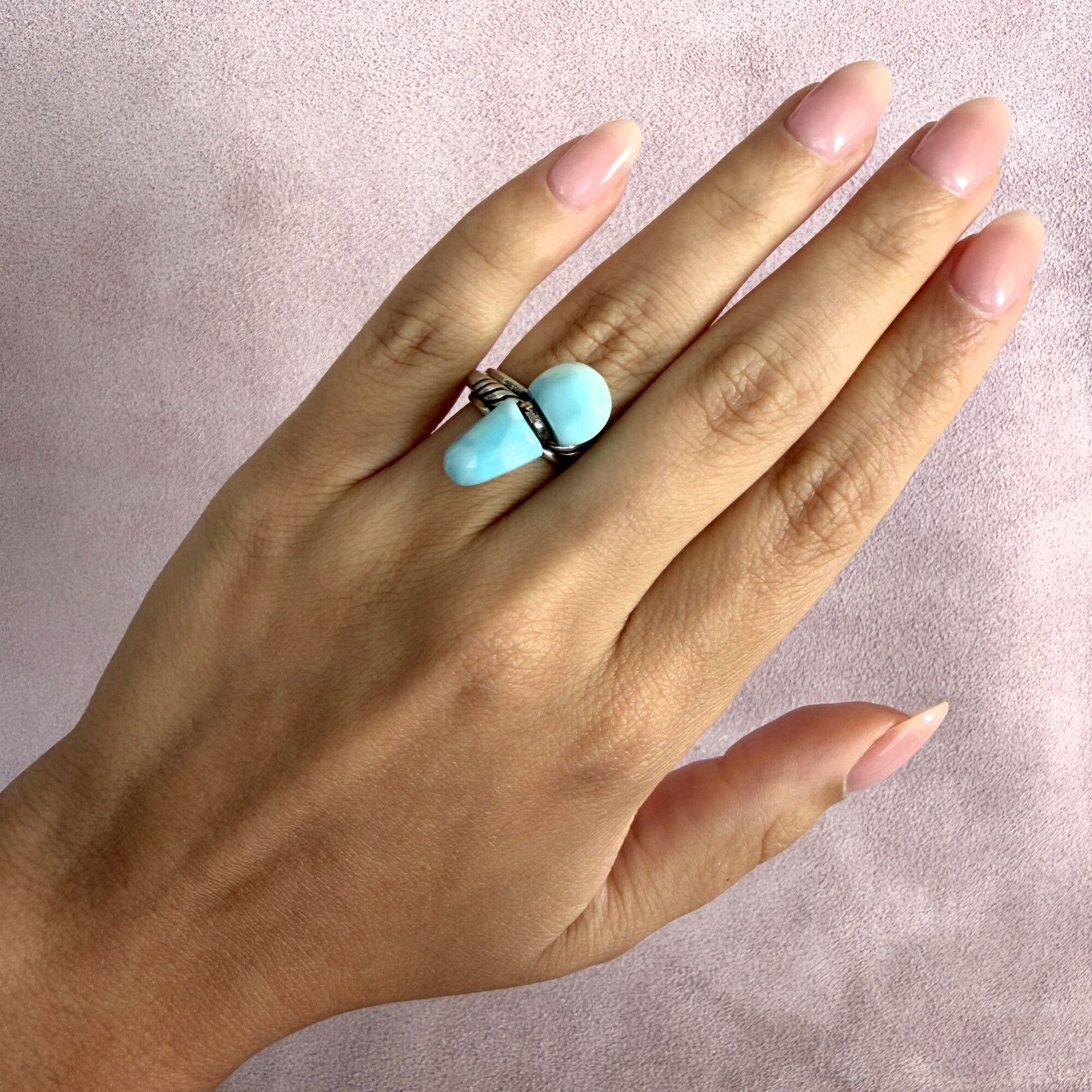 Sterling Silver sterling silver artisan crafted blue larimar ring size 6 Size ONE SIZE - 2 Thumbnail
