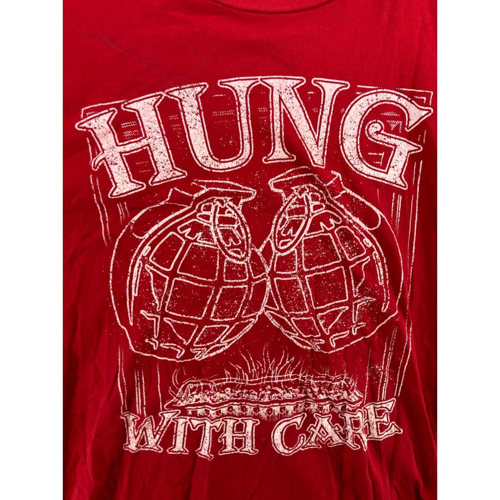 Vintage Grunt Style Men's T-Shirt Large Red Graphic Print Christmas Grenade Crew Neck Regular Fit Size US L / EU 52-54 / 3 - 5 Thumbnail
