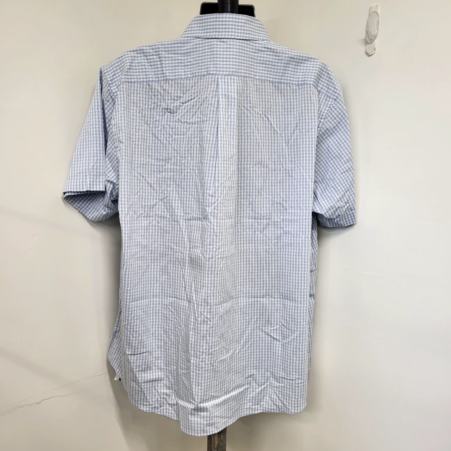 Lands' End Lands' End Hybrid Shirt Men's XXL 18-18.5 Soft Blue Checks Traditional Fit Button-Up Shirt Mens Regular 100% Cotton Easy Care Size US XXL / EU 58 / 5 - 6 Thumbnail