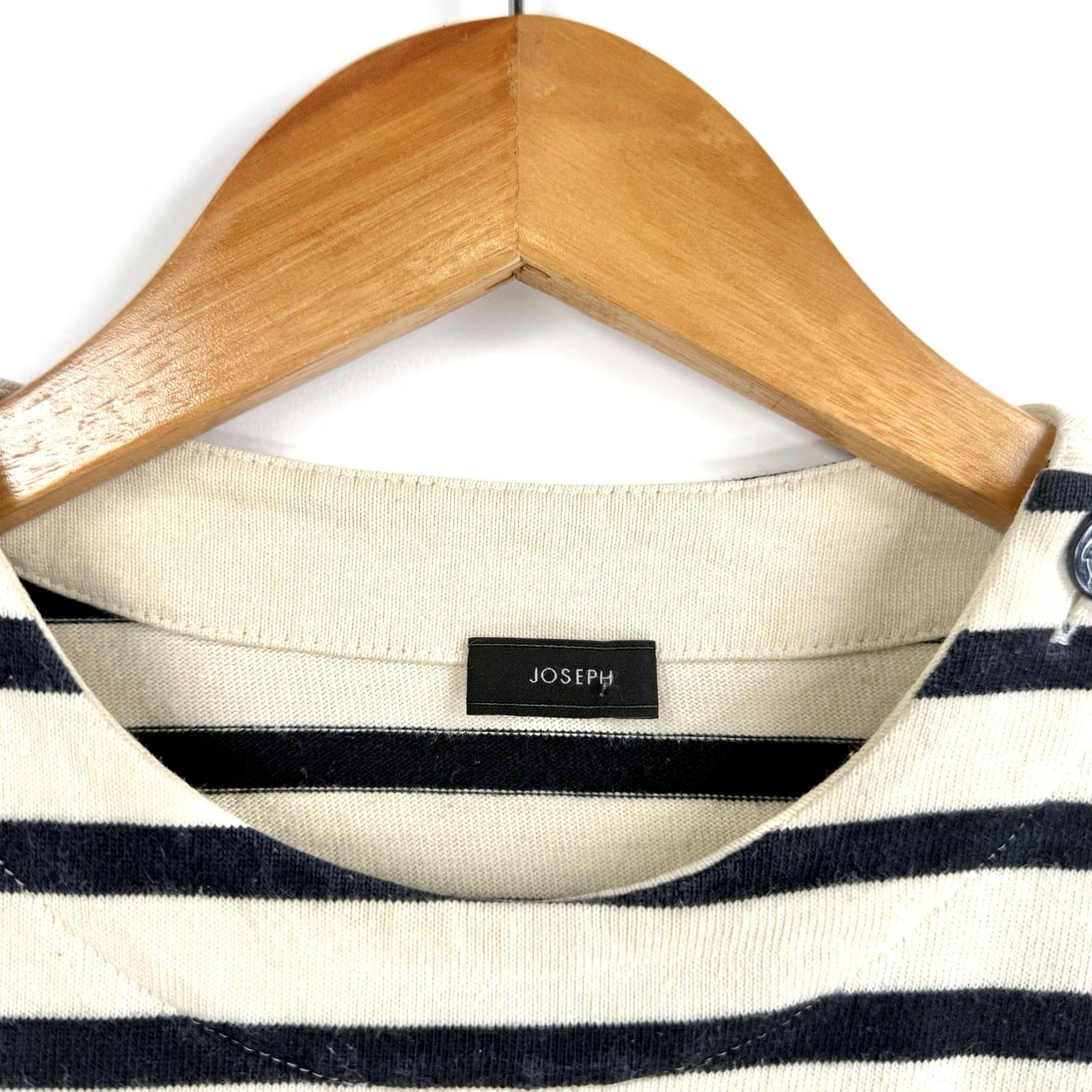 Joseph JOSEPH Womens Small Long Sleeve T Shirt Breton Tee Striped Cotton Boatneck Size S / US 4 / IT 40 - 6 Thumbnail