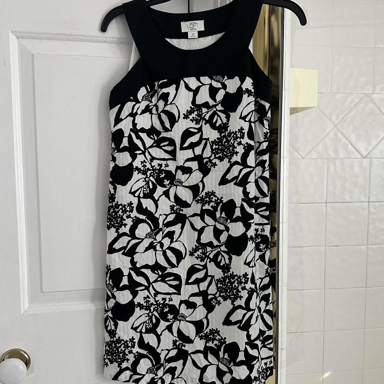 ann taylor black and white dress ANN TAYLOR Dress, Black and White, Size M, SKU 000062-1 – Designers On A  Dime main image 0