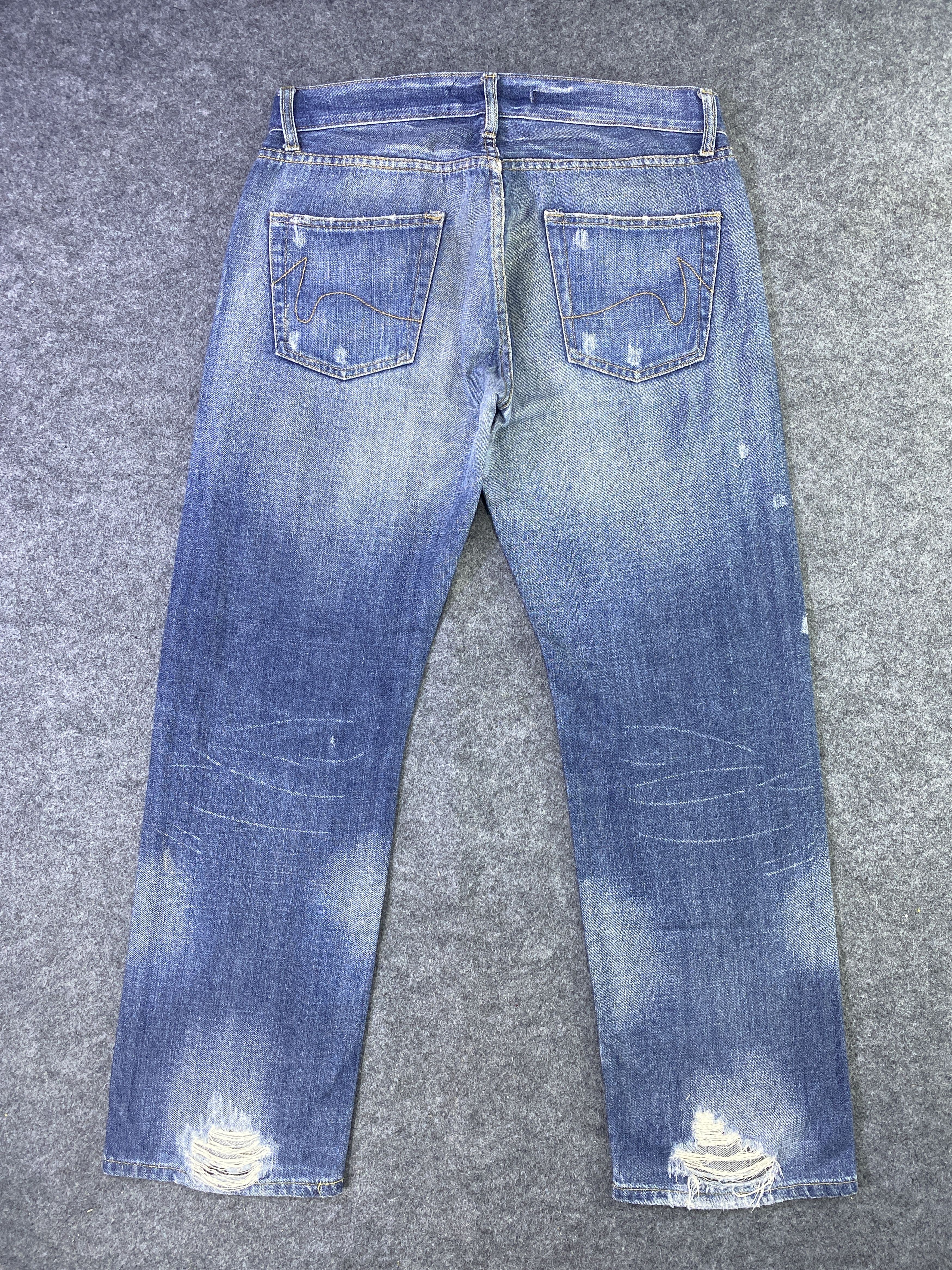 Japanese Brand Savignac 'de Denim Distressed Blue Wash Jeans - J956 Size US 34 / EU 50 - 3 Thumbnail