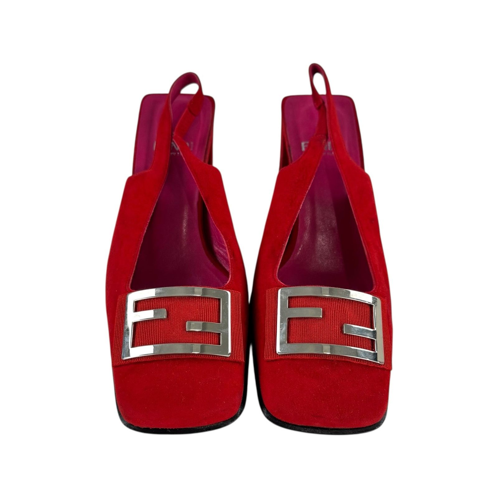 Fendi Fendi Vintage Red Suede Heels Size US 7.5 / IT 37.5 - 6 Thumbnail