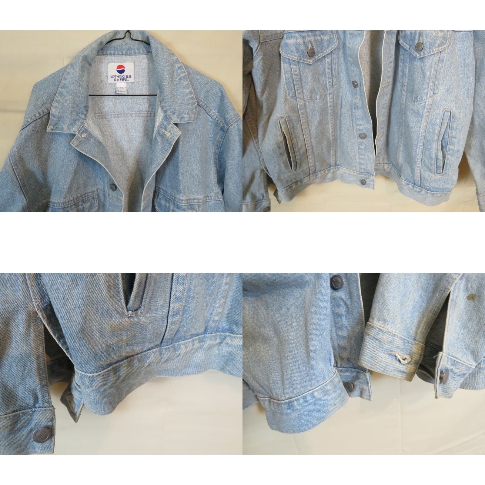 Denime VINTAGE Pepsi Trucker Denim Jacket Shirt Size US 31 - 8 Thumbnail