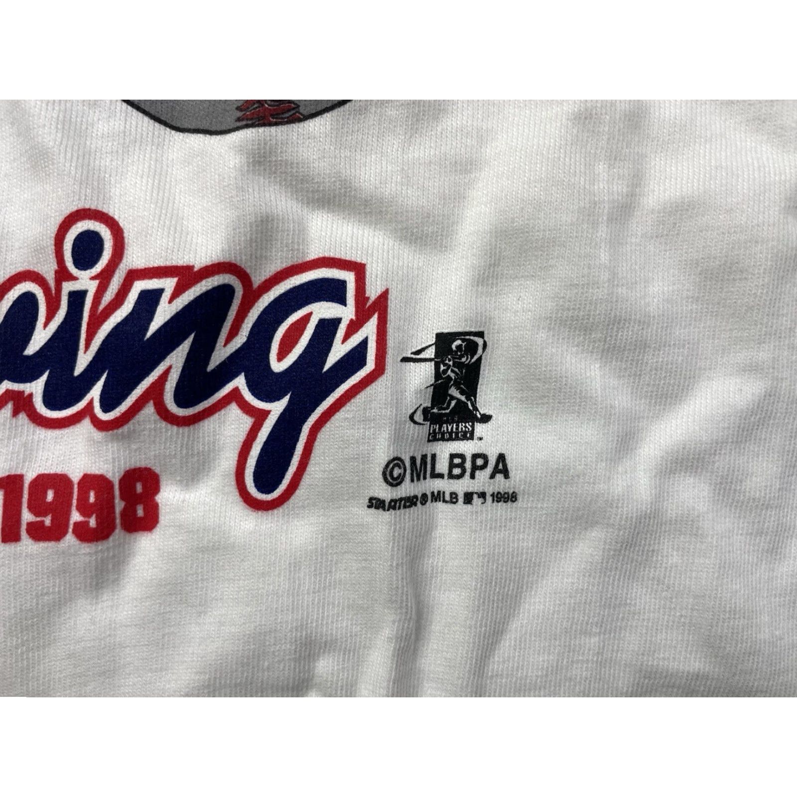 Starter VINTAGE STARTER SULTAN OF SWING SHIRT Large White Cotton T-Shirt 1990s 90s Logo St Louis Cardinal Mens Size US L / EU 52-54 / 3 - 2 Thumbnail