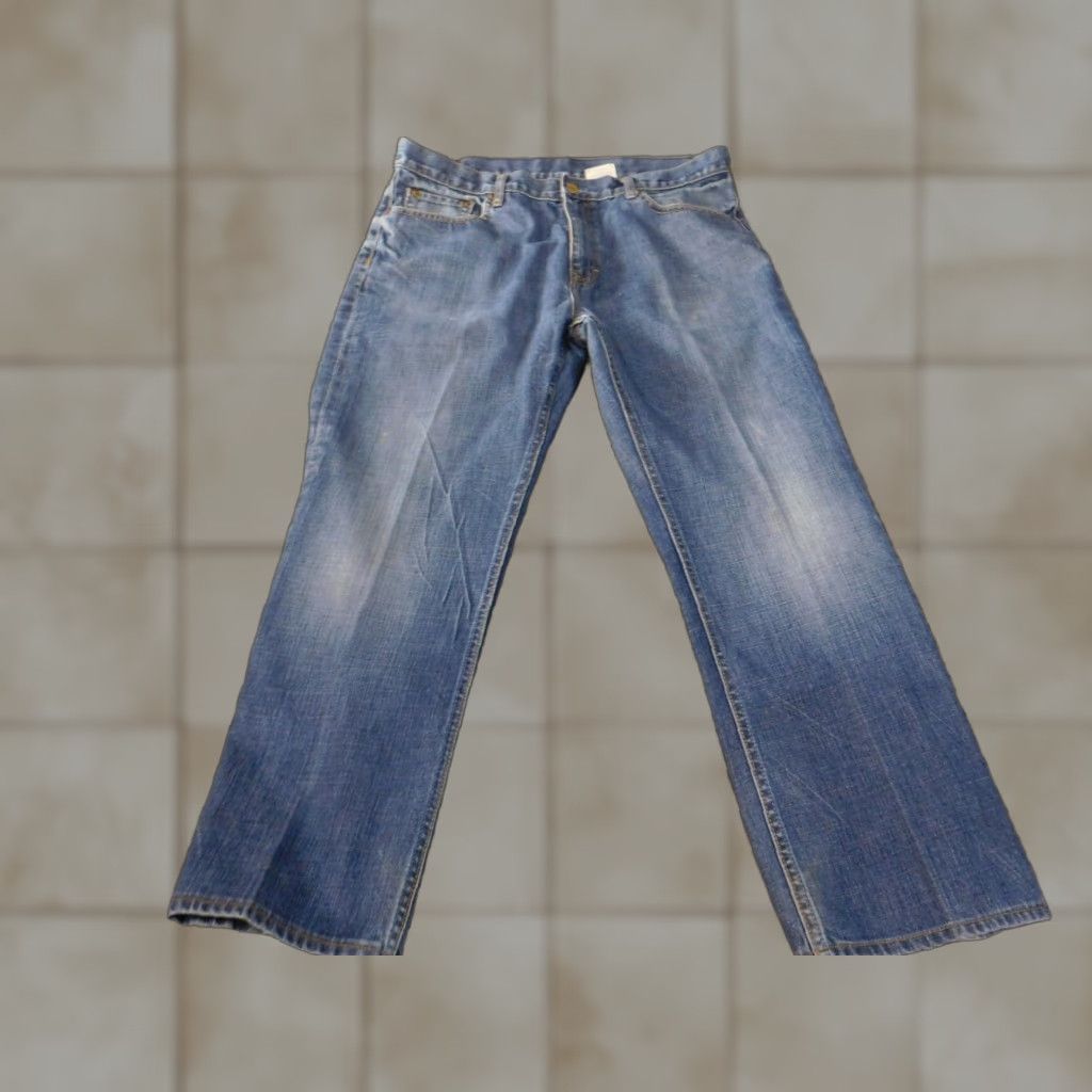 Banana Republic Banana Republic Jeans Mens 35x27 Blue Straight Denim Regular Cotton Zip Pockets Inseam 27 Vintage No Theme Retro Size US 35 - 1 Thumbnail
