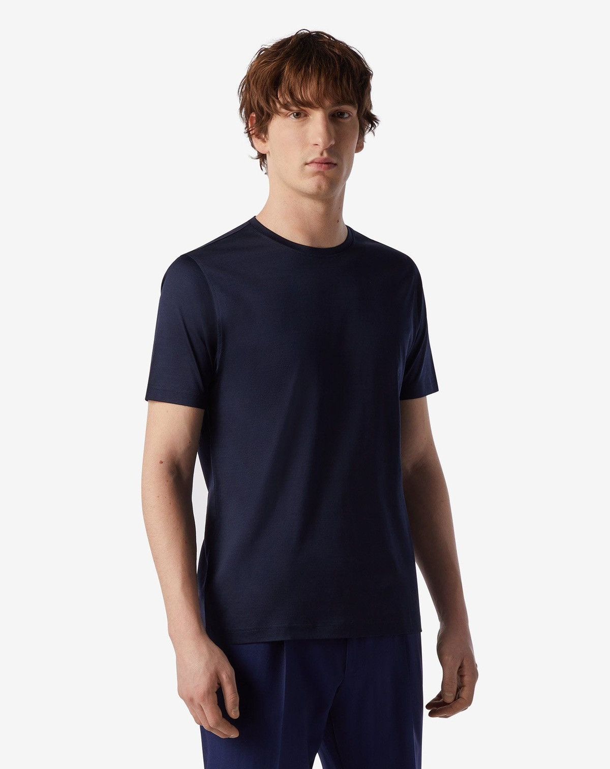 Corneliani Corneliani Polyamide Navy Blue Crewneck T-shirt Size US XL / EU 56 / 4 - 1 Thumbnail