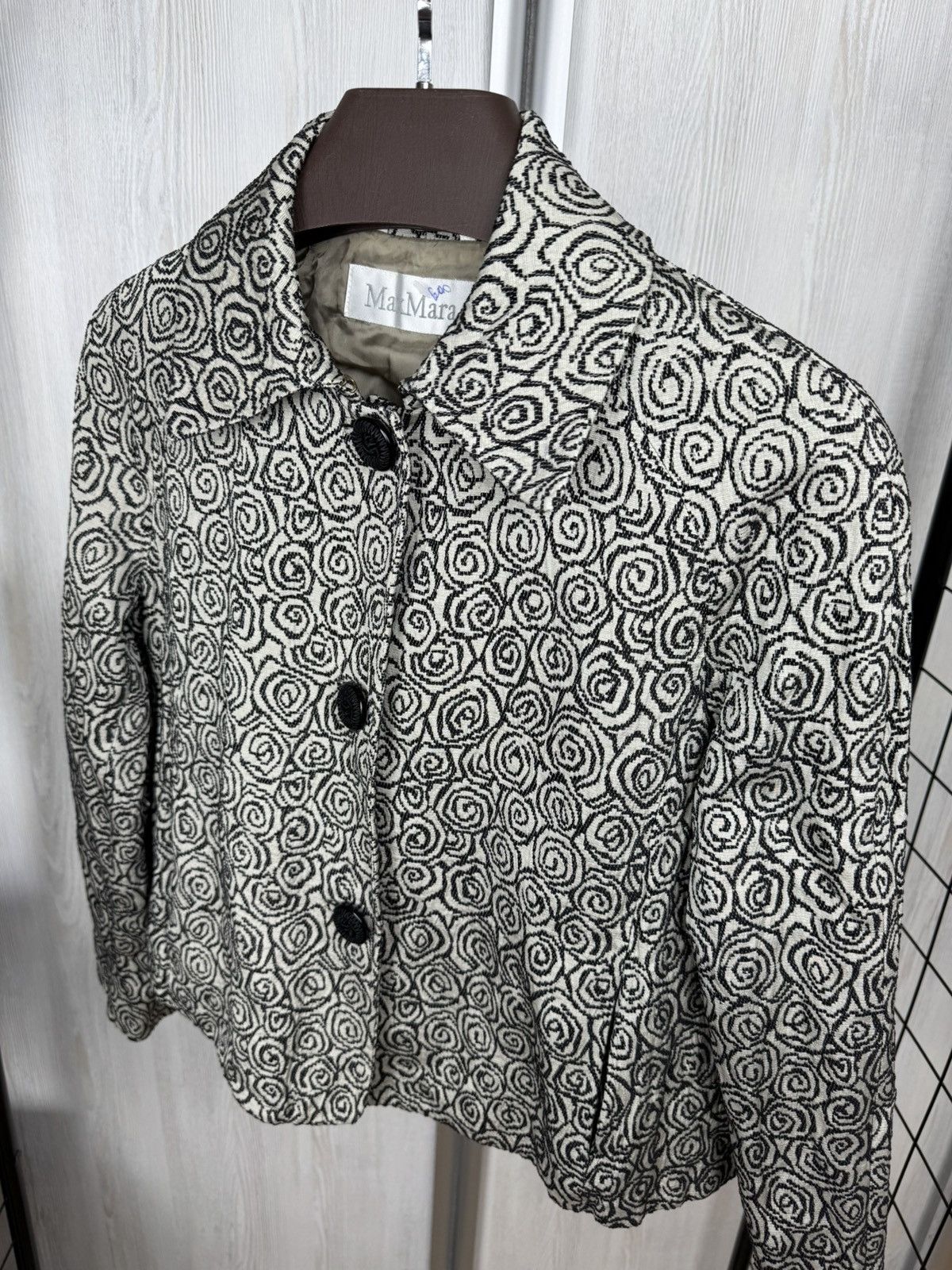Max Mara MAX MARA GREY JACQUARD BUTTONS CLOSURE JACKET Size M / US 6-8 / IT 42-44 - 6 Thumbnail