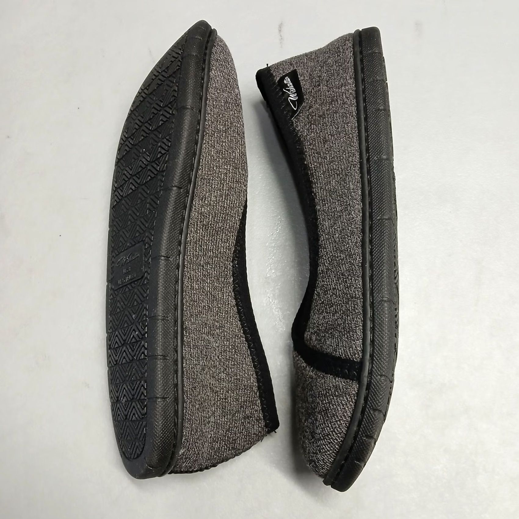 Vintage Wishcotton Womens Size 8 Slippers Black Gray Casual Knit Slip-On Comfort Shoes Size ONE SIZE - 3 Thumbnail