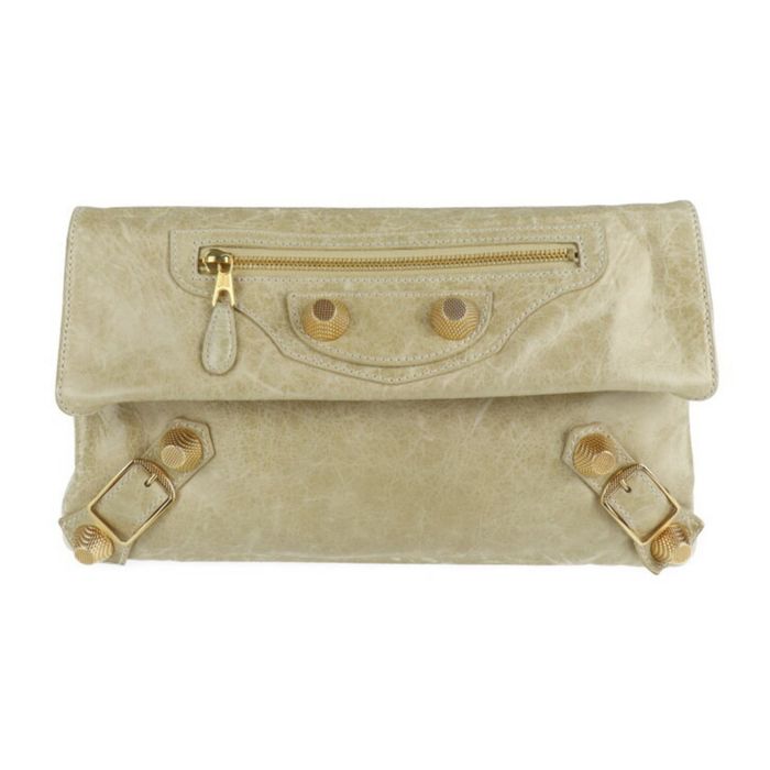 Balenciaga BALENCIAGA Giant Envelope Clutch Bag 186182 Leather Beige ...