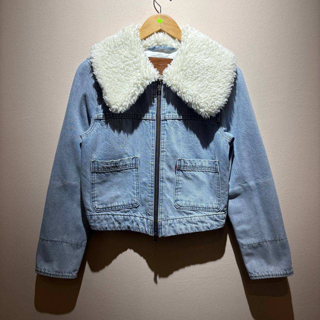 Levi's Vintage Clothing Levis Retro Sherpa Boxy Crop Denim Trucker Jacket Size US XS / EU 42 / 0 - 1 Thumbnail