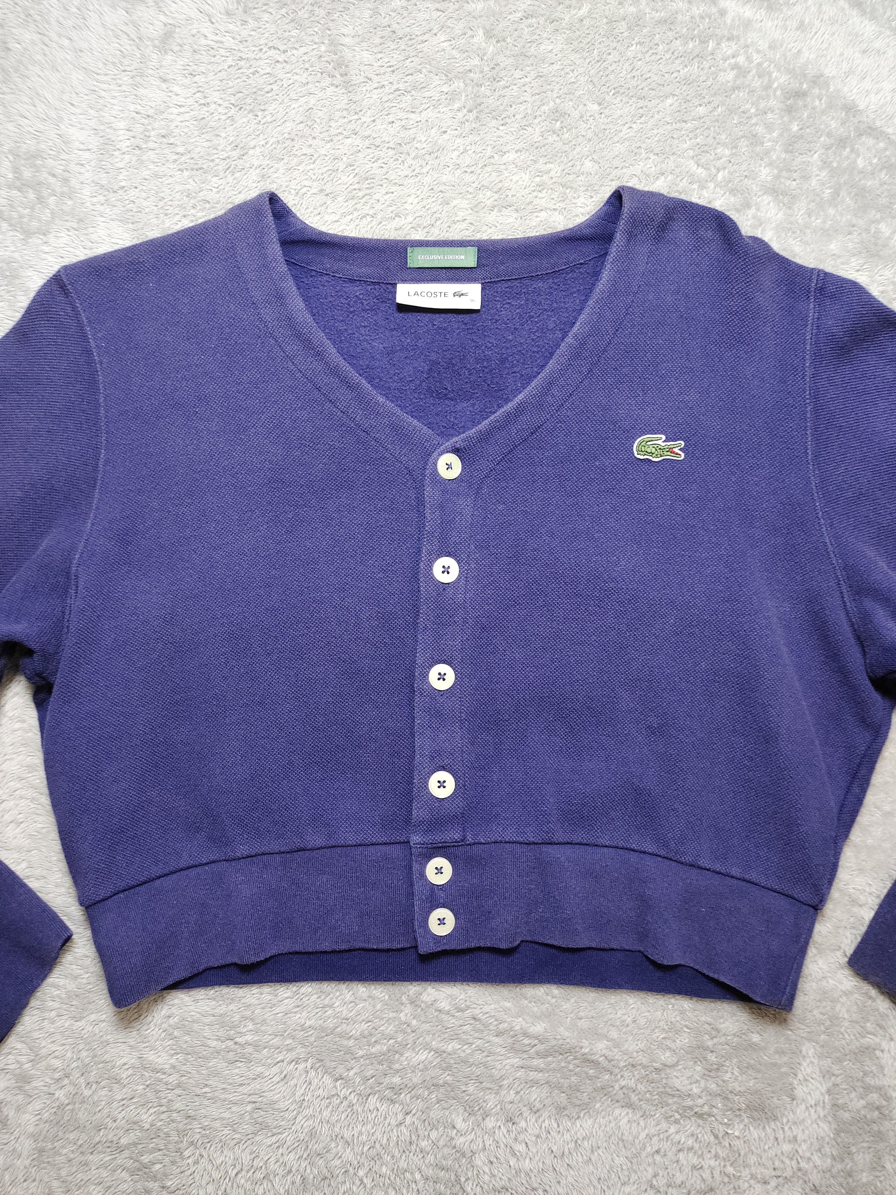 Lacoste LACOSTE EXCLUSIVE EDITION NAVY CROPPED CARDIGAN Size XS / US 0-2 / IT 36-38 - 3 Thumbnail