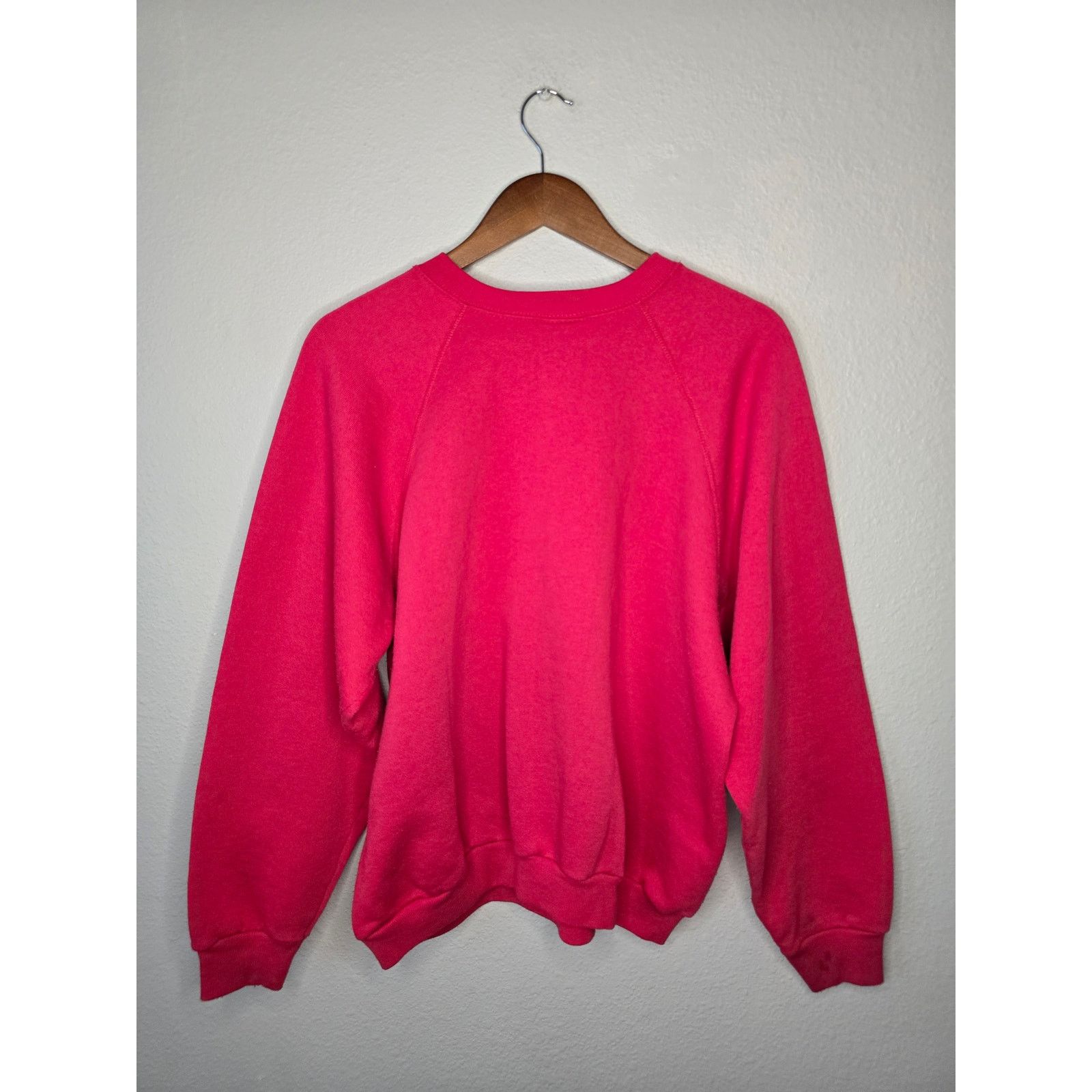 Tultex × Vintage Vintage Blank Sweater Tultex L Hot Pink Plain Sweatshirt 90s Size US L / EU 52-54 / 3 - 8 Thumbnail