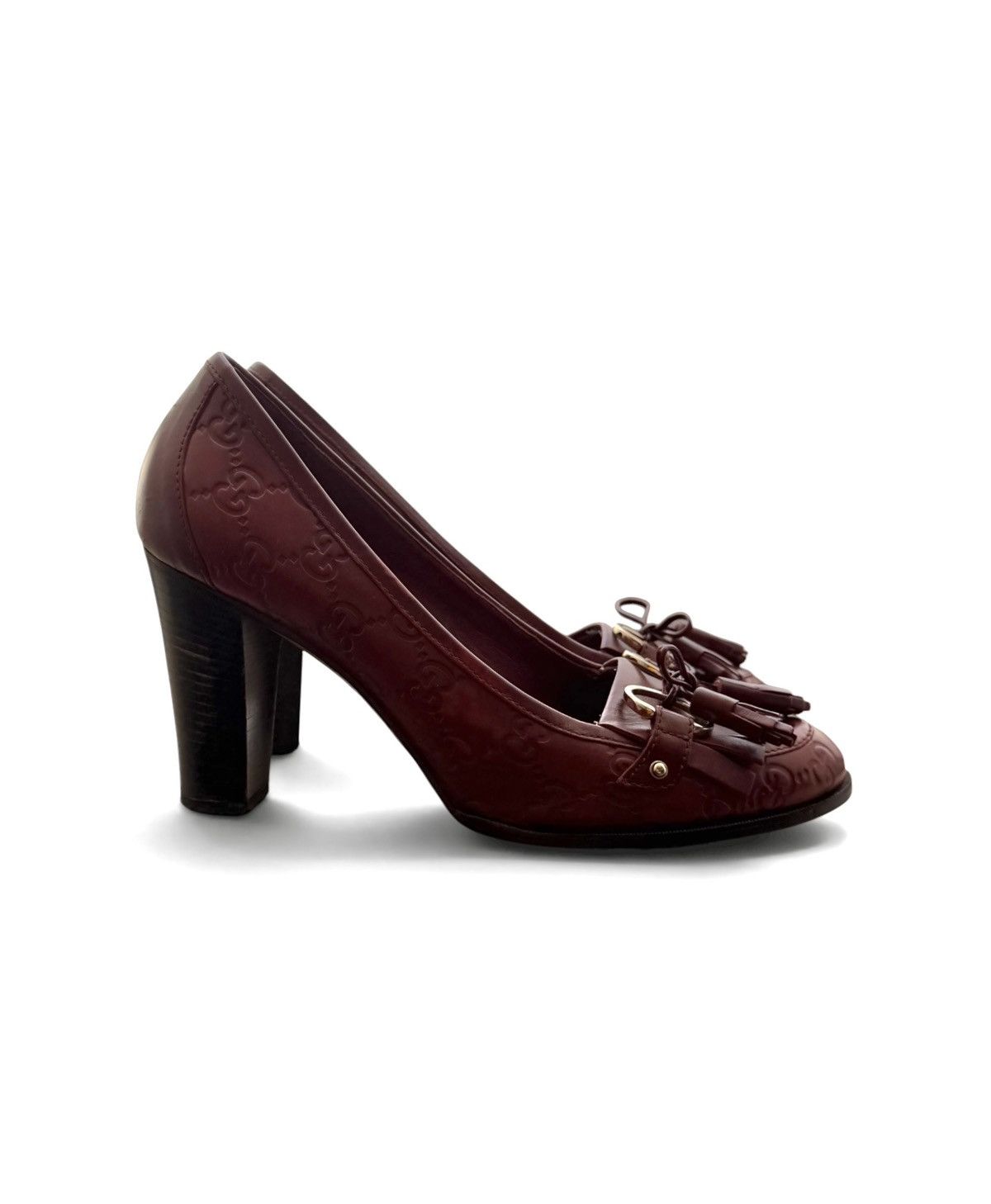Gucci Gucci by Tom Ford Burgundy Leather mules heels Size US 8.5 / IT 38.5 - 3 Thumbnail