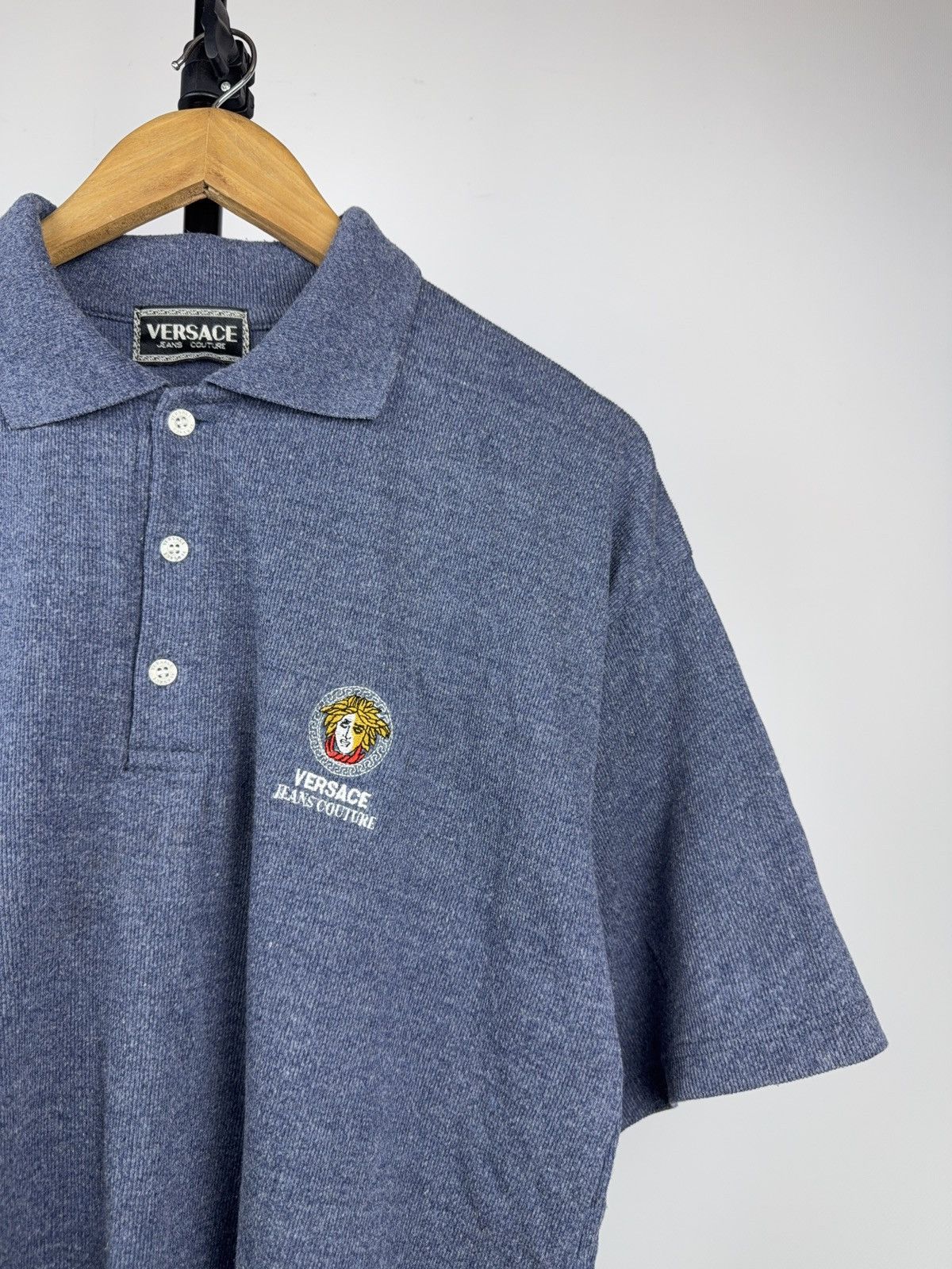 Versace Jeans Couture Retro Versace Jeans Couture Medusa Logo Polo Shirt Blue XL Size US L / EU 52-54 / 3 - 2 Thumbnail