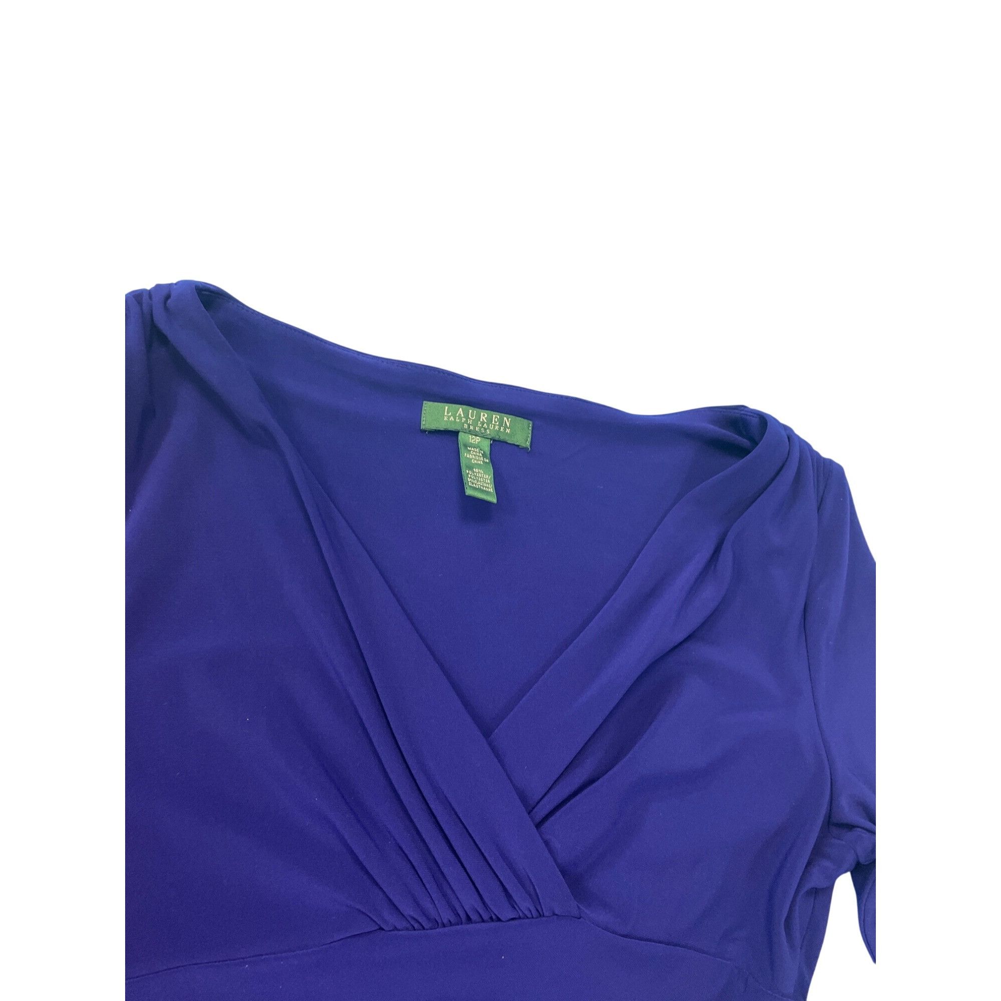 Lauren Ralph Lauren Lauren Ralph Lauren Womens blue v neck poly elast maxi Sleev Size XL / US 12-14 / IT 48-50 - 4 Thumbnail